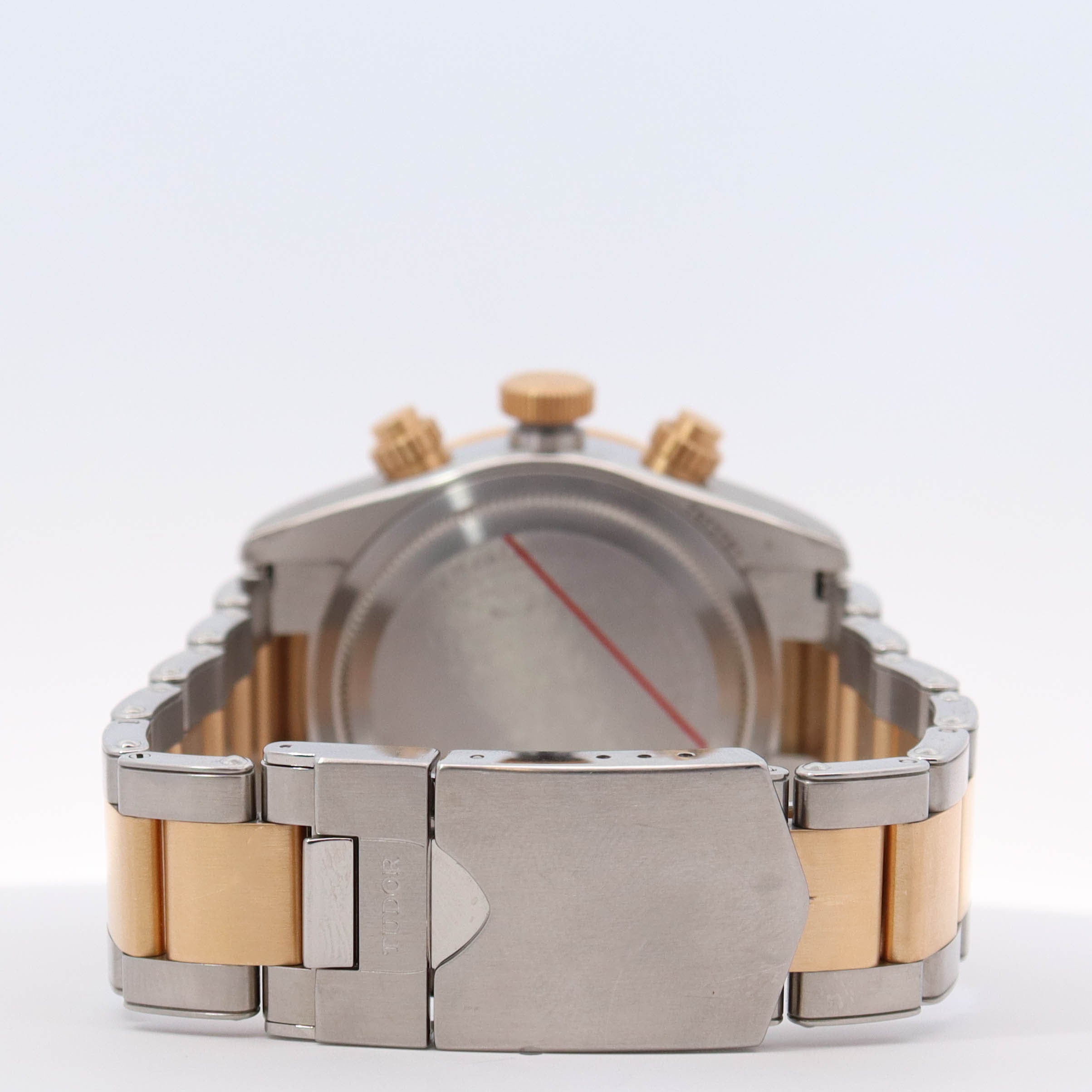 Tudor Black Bay Chrono Two Tone Silver-tone and Gold-tone Stainless Steel 41mm Black Chronograph Dial Watch Reference# 79363N - Happy Jewelers Fine Jewelry Lifetime Warranty