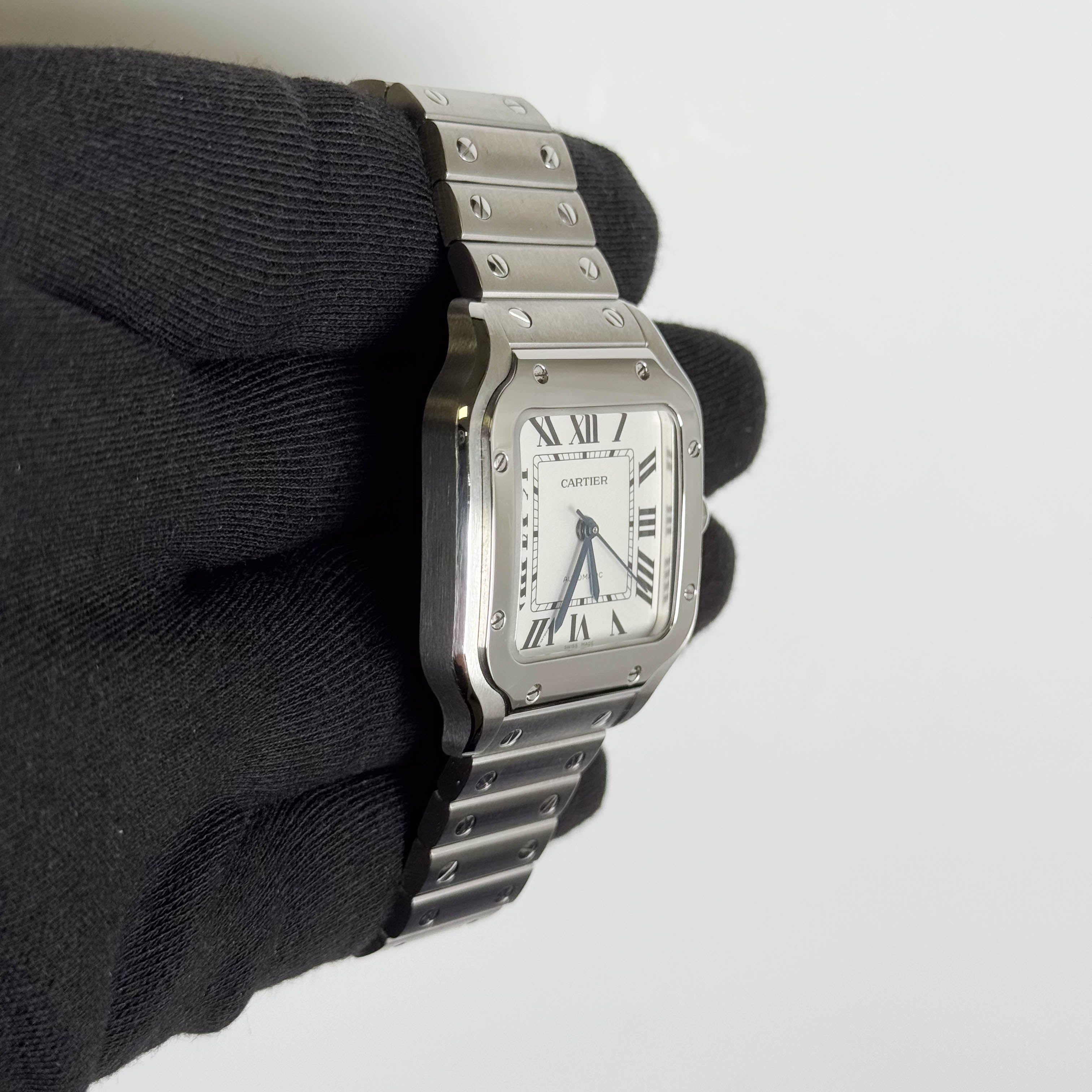 Cartier Santos 35mm White Dial Watch Ref# WSSA0029