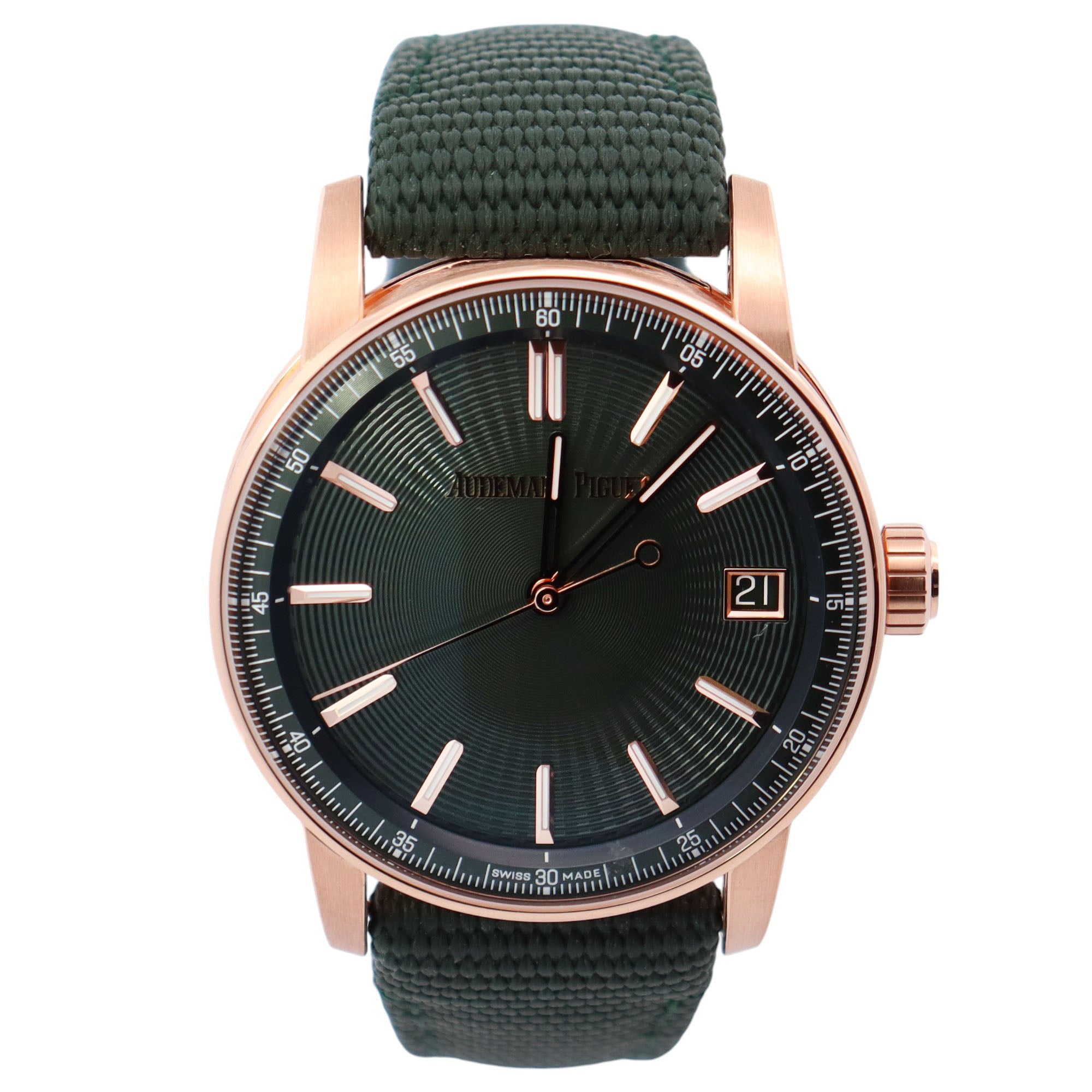 Audemars Piguet Code 11.59 41mm Green Dial Watch Ref# 15210OR.OO.A056KB.01 - Happy Jewelers Fine Jewelry Lifetime Warranty