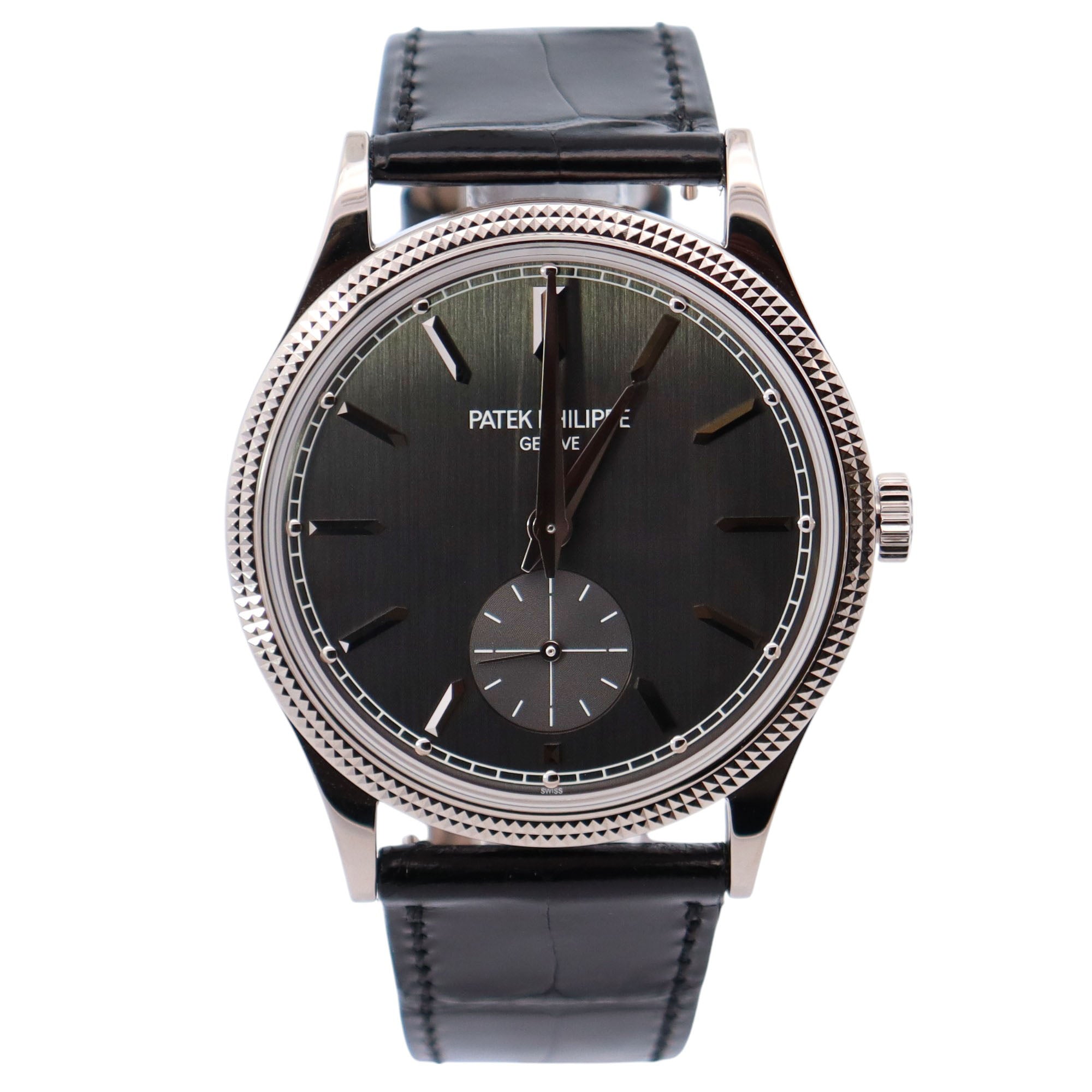 Patek Philippe Calatrava 39mm Grey Dial Watch Ref# 6119G-001 - Happy Jewelers Fine Jewelry Lifetime Warranty