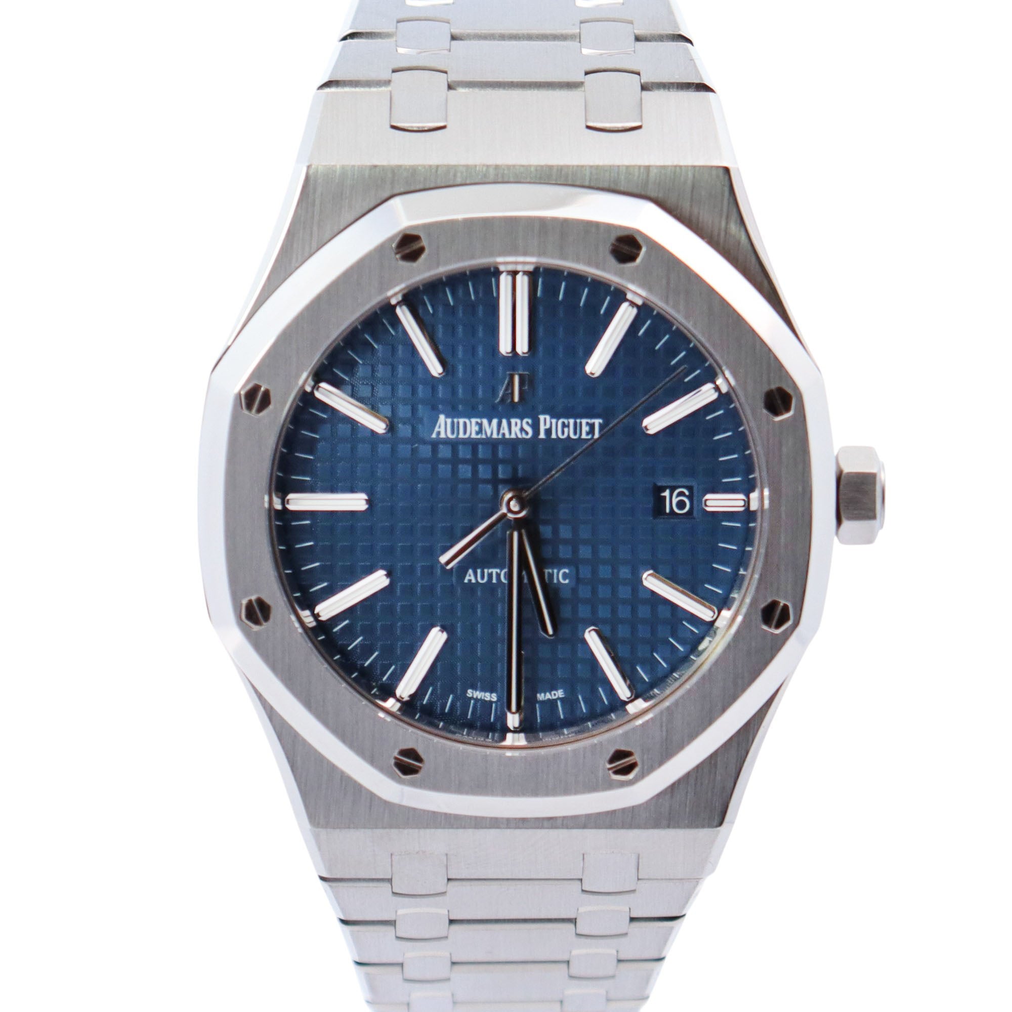 Audemars Piguet Royal Oak 41mm Blue Dial Ref# 15400ST.OO.1220ST.03 - Happy Jewelers Fine Jewelry Lifetime Warranty