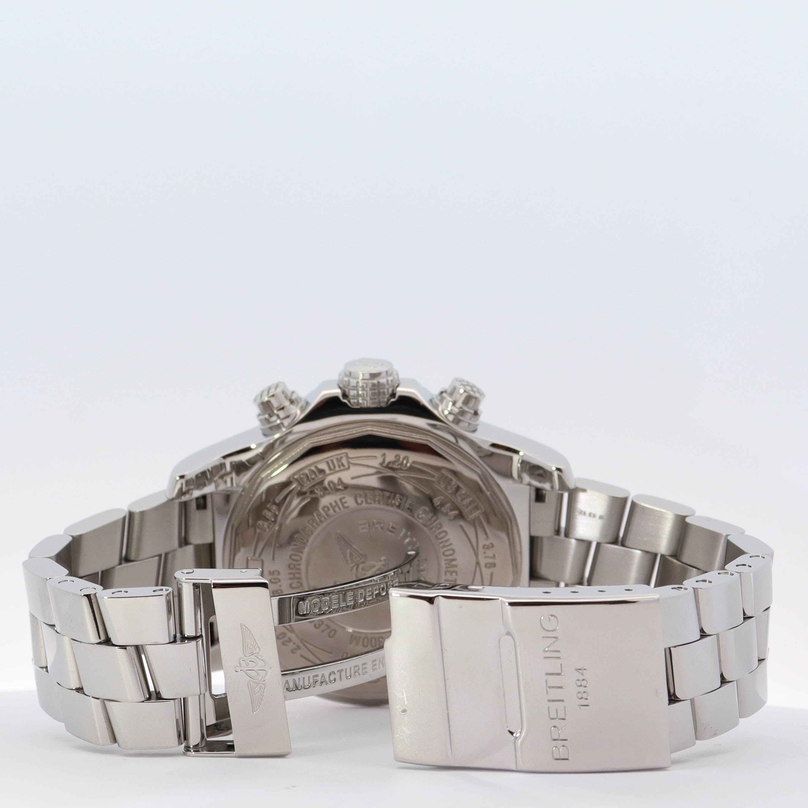 Breitling Super Avenger Stainless Steel 48.4mm Black Chronograph Dial Watch Reference#: A13370 - Happy Jewelers Fine Jewelry Lifetime Warranty