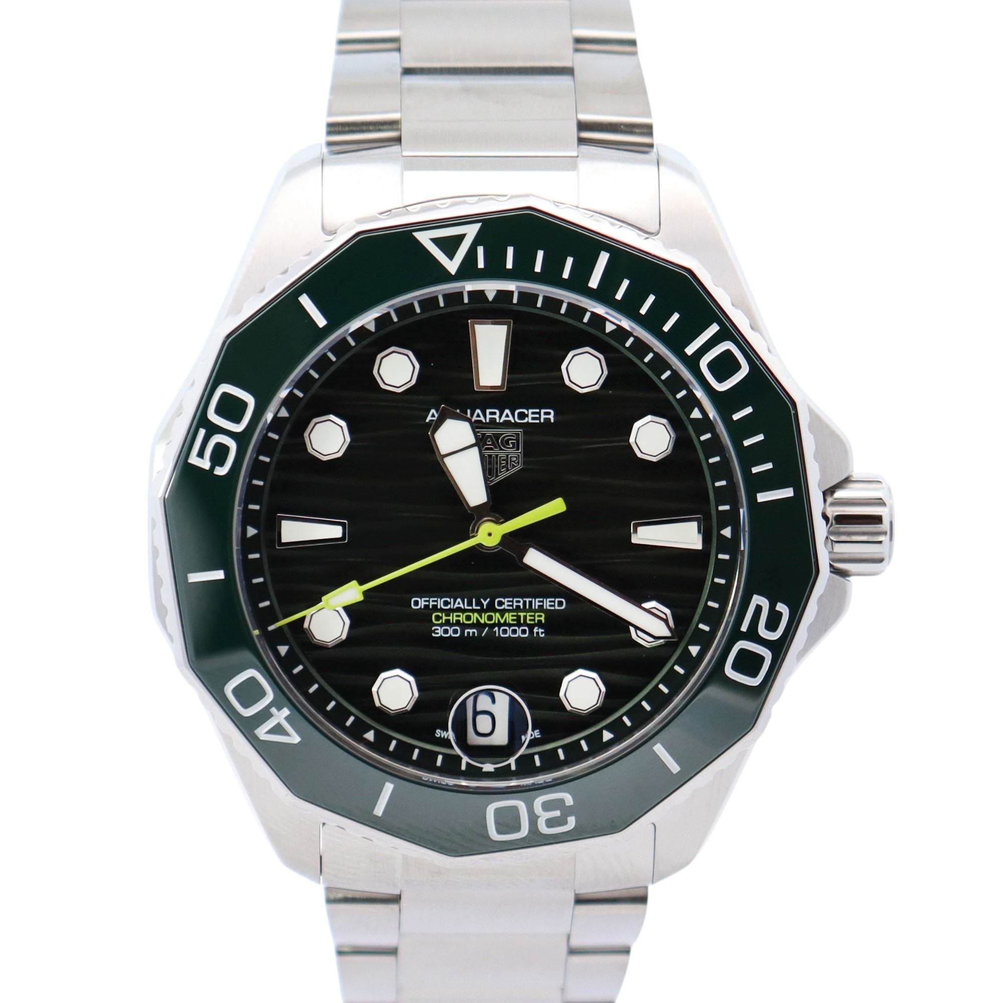 Tag Heuer Aquaracer 42mm Green Dial Watch Ref# WBP5116 - Happy Jewelers Fine Jewelry Lifetime Warranty