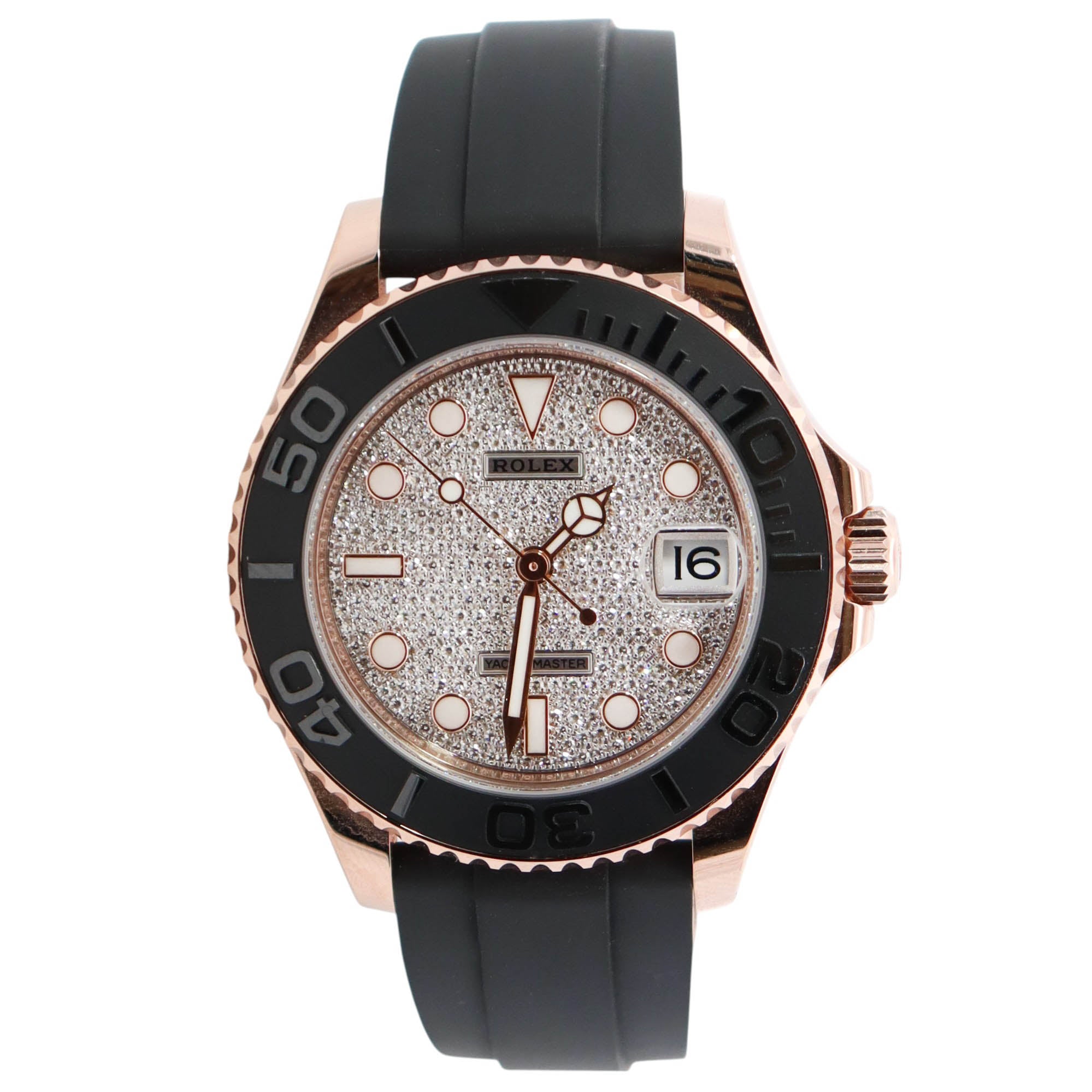 Rolex Yacht-Master 37mm Pave Dial Watch Ref# 268655 - Happy Jewelers Fine Jewelry Lifetime Warranty