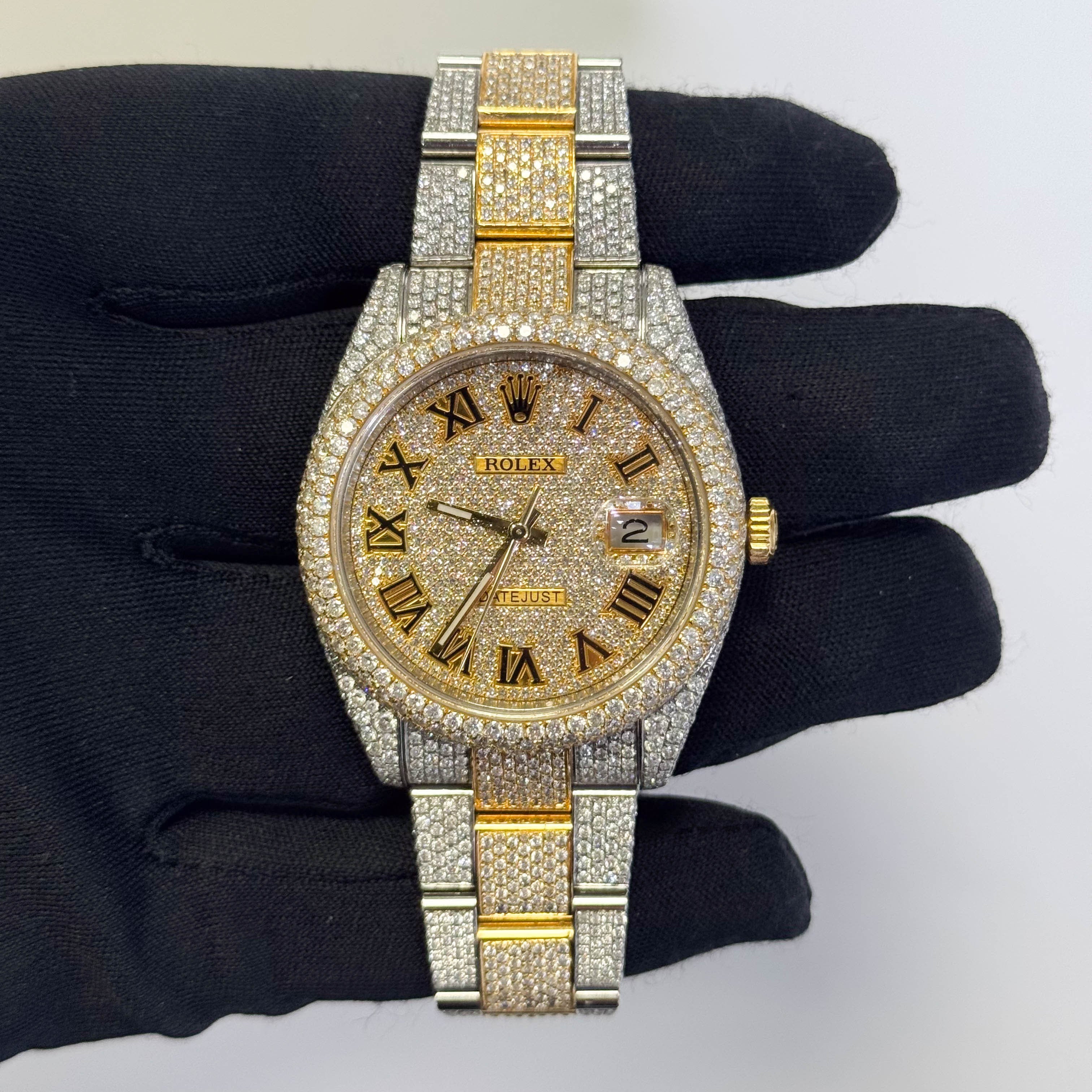 Rolex Datejust 41mm Custom Iced Out Dial Watch Ref# 126333 - Happy Jewelers Fine Jewelry Lifetime Warranty