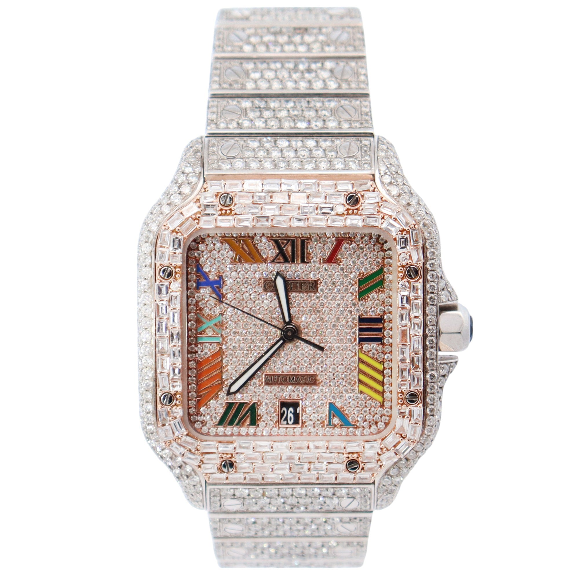 Cartier Santos 40mm Pave Dial Watch Ref# WSSA0018 - Happy Jewelers Fine Jewelry Lifetime Warranty