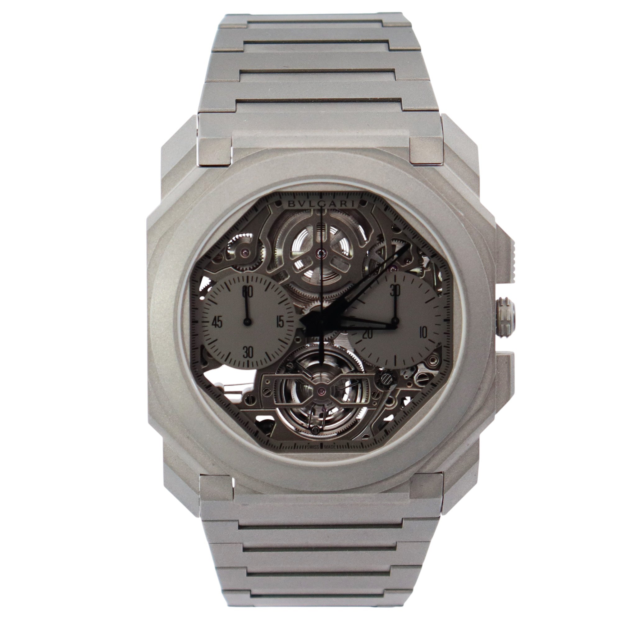 Bvlgari Octo 43mm Openwork Dial Watch Ref# 103295 - Happy Jewelers Fine Jewelry Lifetime Warranty