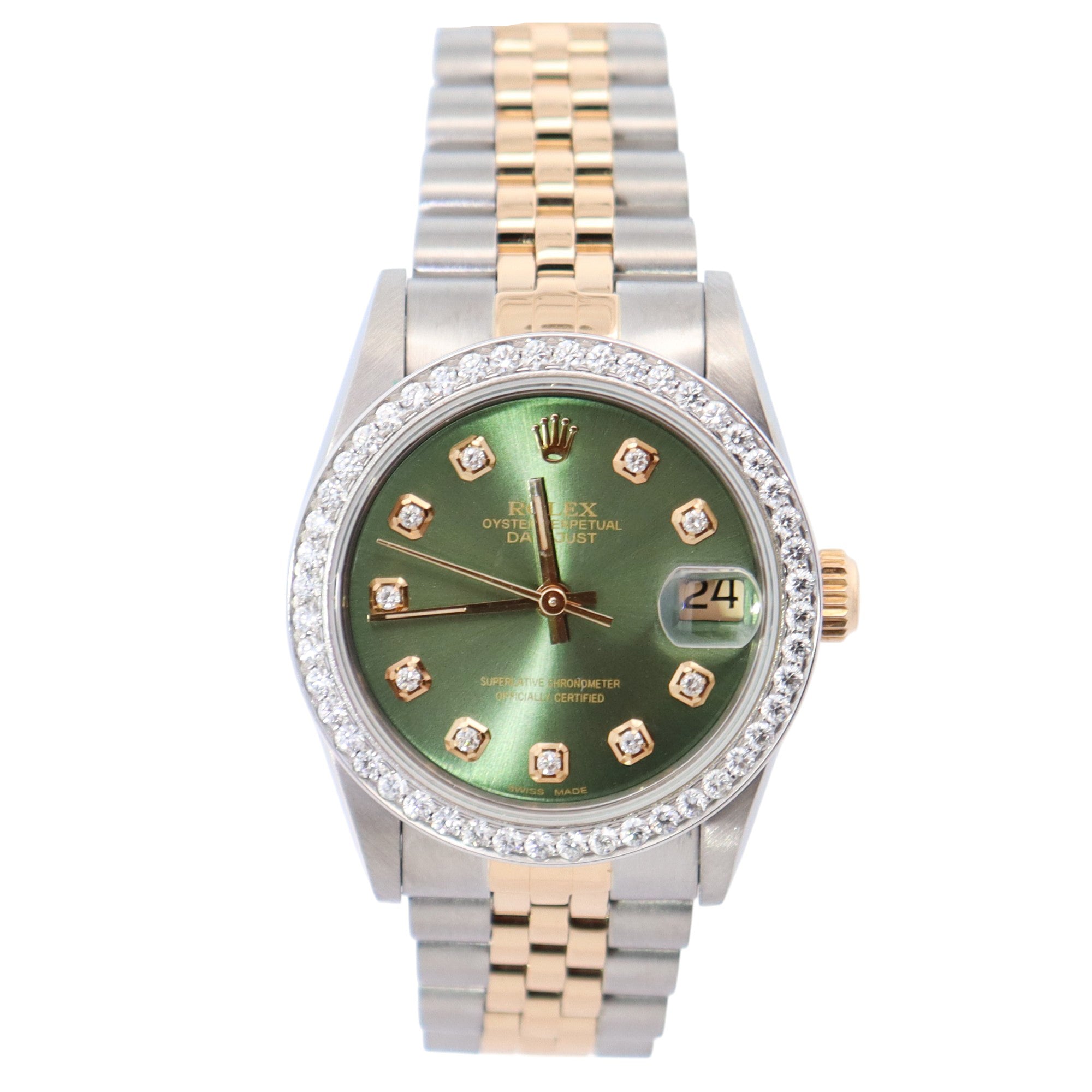 Rolex Datejust 31mm Green Dial Watch Ref# 68273 - Happy Jewelers Fine Jewelry Lifetime Warranty
