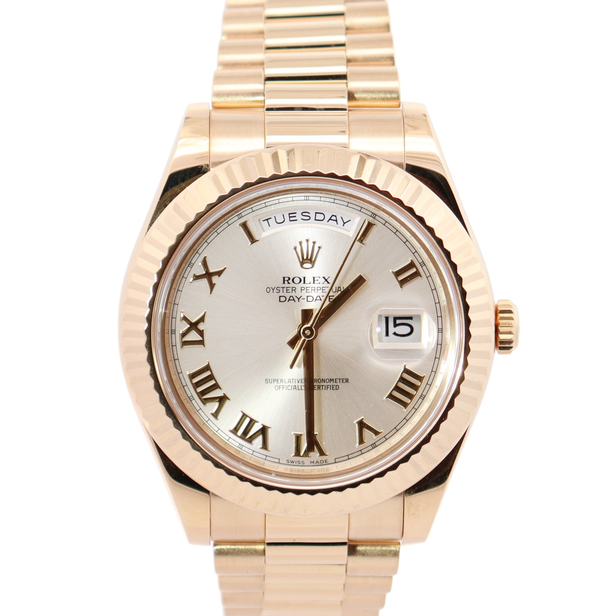 Rolex Day-Date 41mm Silver Dial Watch Ref# 218238 - Happy Jewelers Fine Jewelry Lifetime Warranty