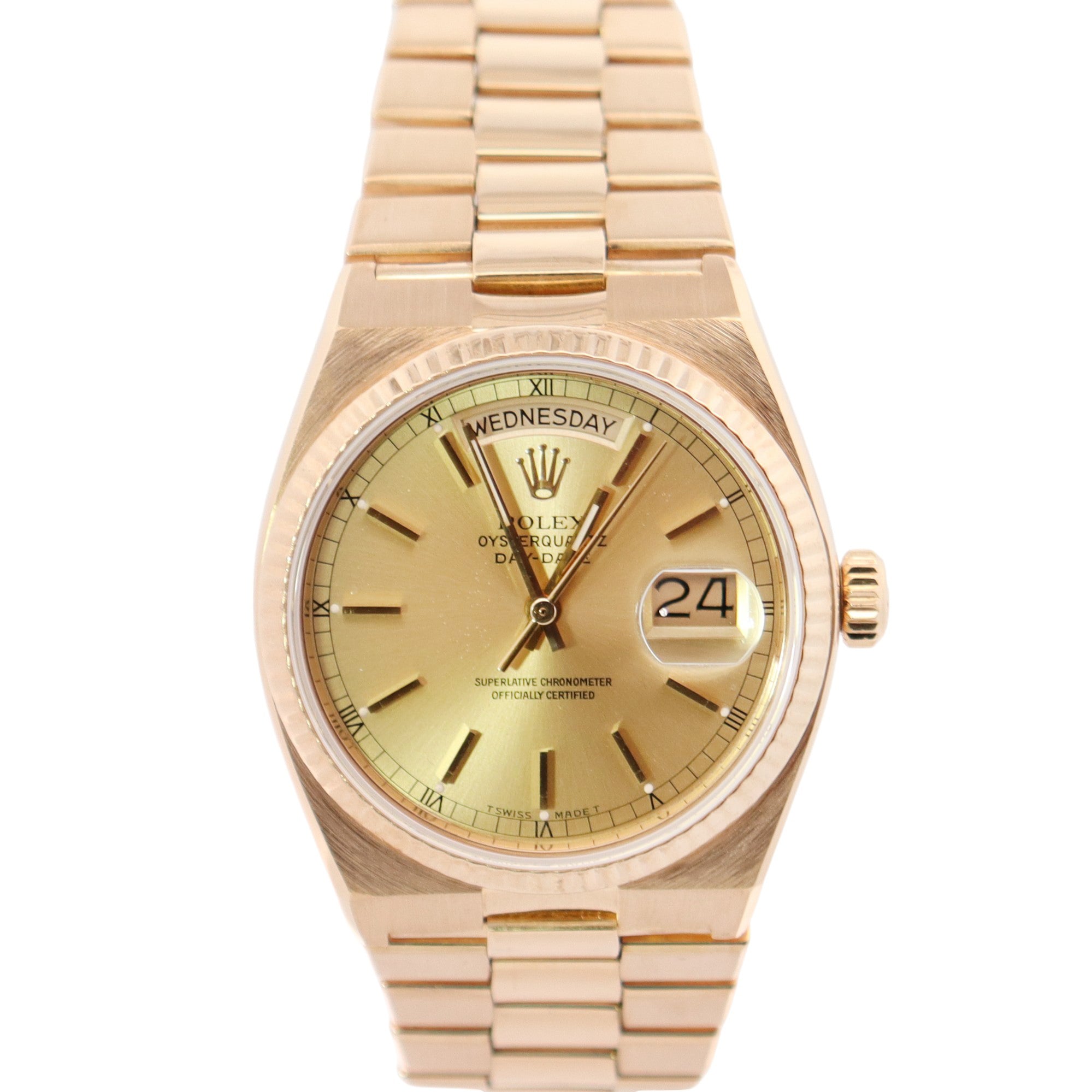 Rolex Day-Date 36mm Champagne Dial Watch Ref# 19018 - Happy Jewelers Fine Jewelry Lifetime Warranty