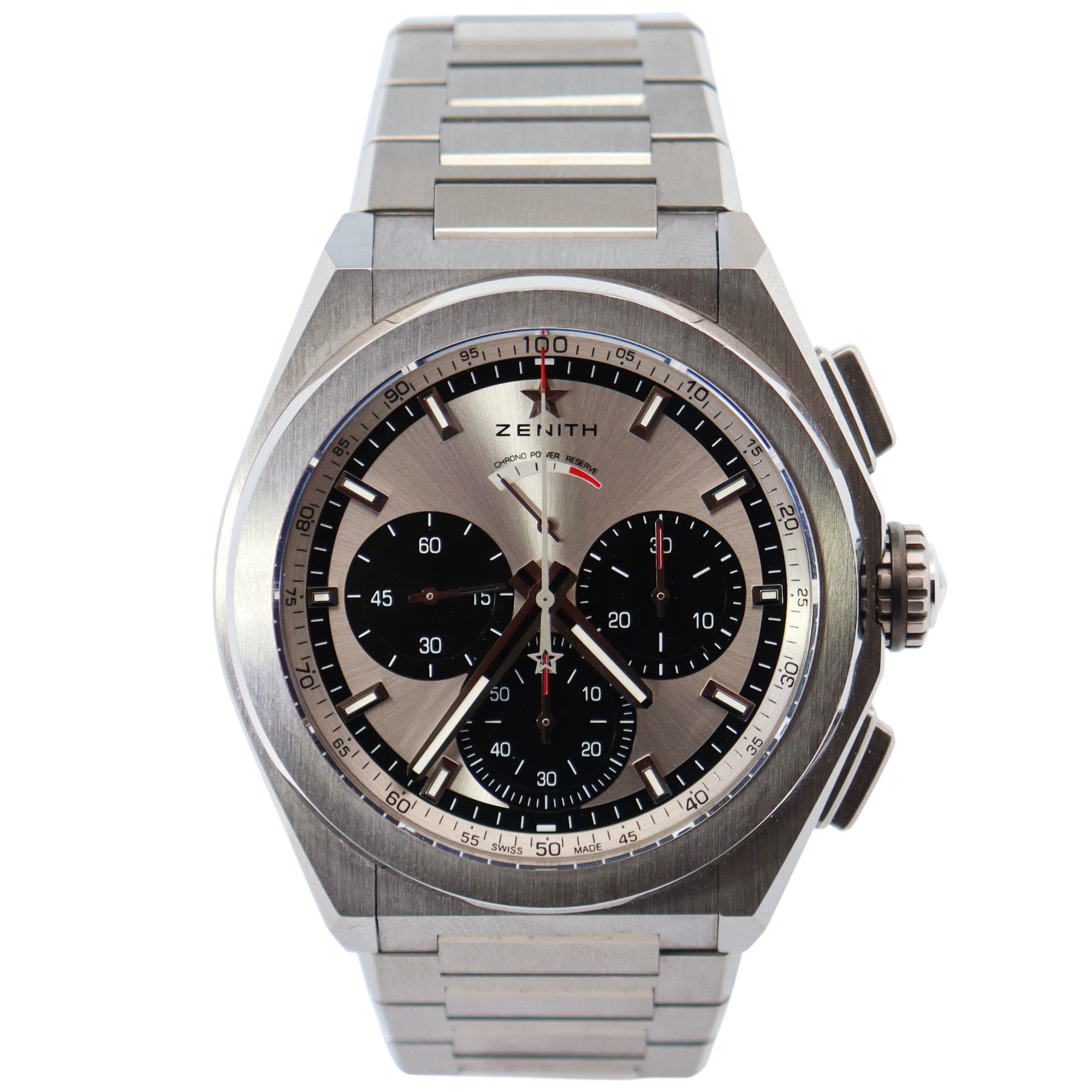 Zenith El Primero 44mm Silver Dial Watch Ref# 95.9005.9004/01.M9000 - Happy Jewelers Fine Jewelry Lifetime Warranty