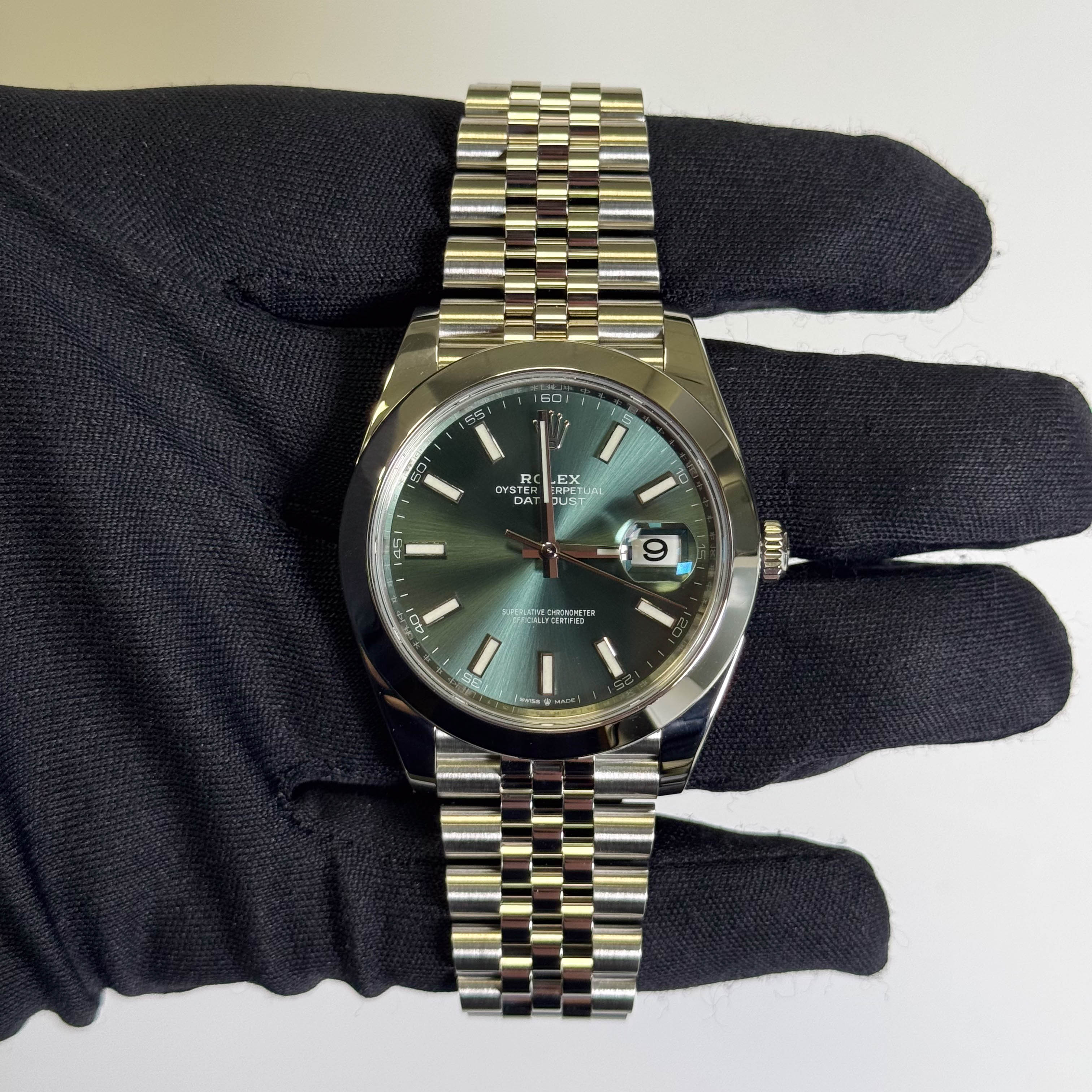 Rolex Datejust 41mm Green Dial Watch Ref# 126300 - Happy Jewelers Fine Jewelry Lifetime Warranty