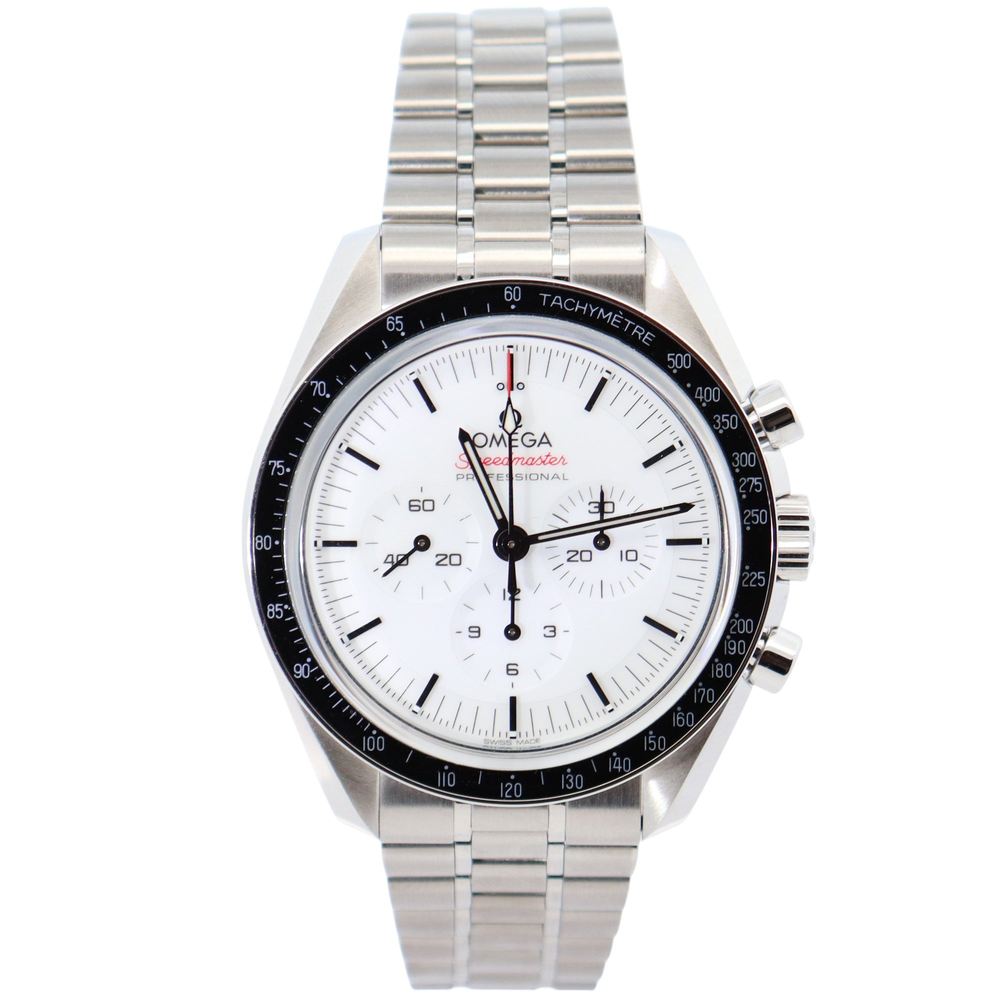 Omega Speedmaster 42mm White Dial Watch Ref# 310.30.42.50.04.001 - Happy Jewelers Fine Jewelry Lifetime Warranty
