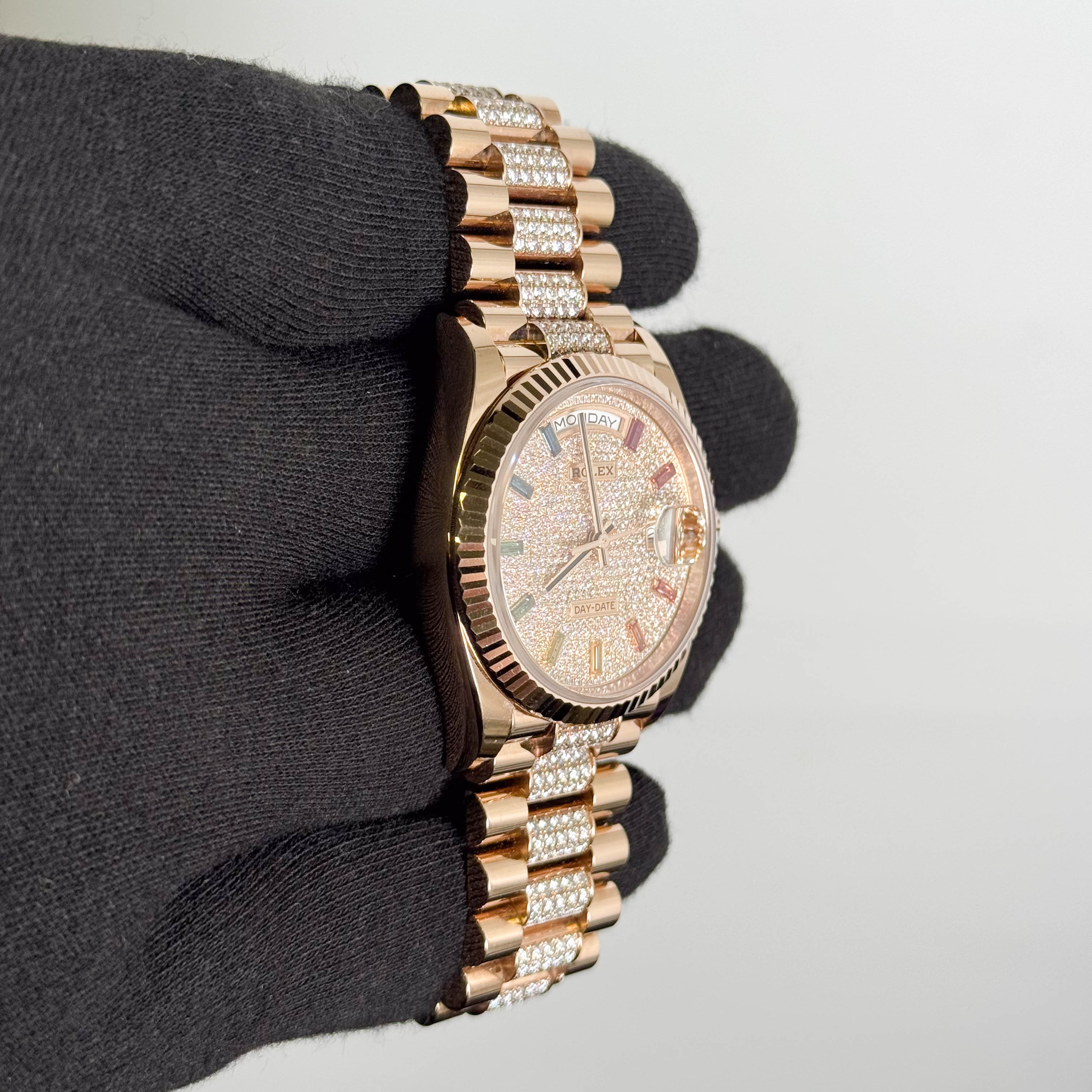 Rolex Day-Date 36mm Pave Dial Watch Ref# 128235