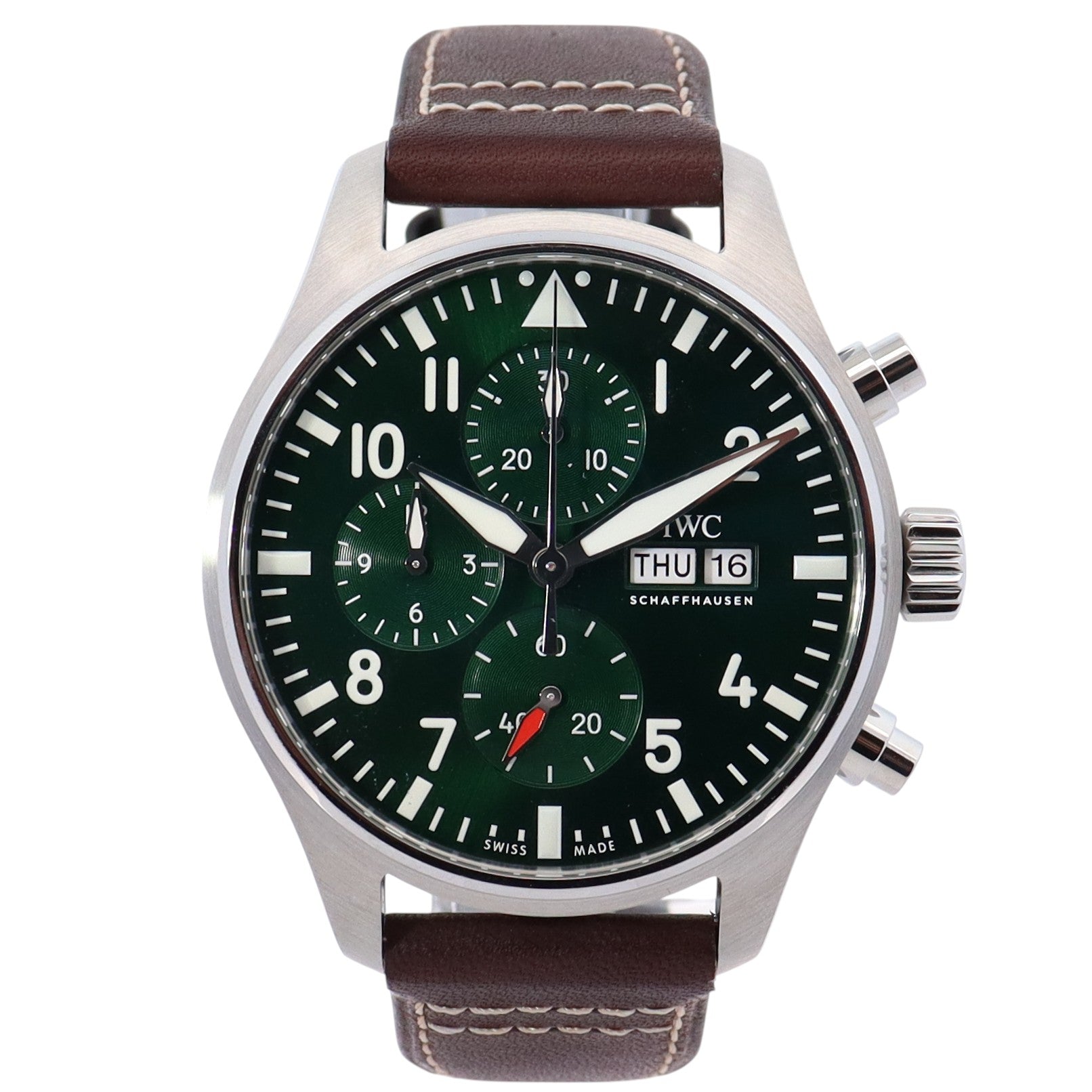 IWC Pilot's 43mm Green Dial Watch Ref# IW378005 - Happy Jewelers Fine Jewelry Lifetime Warranty