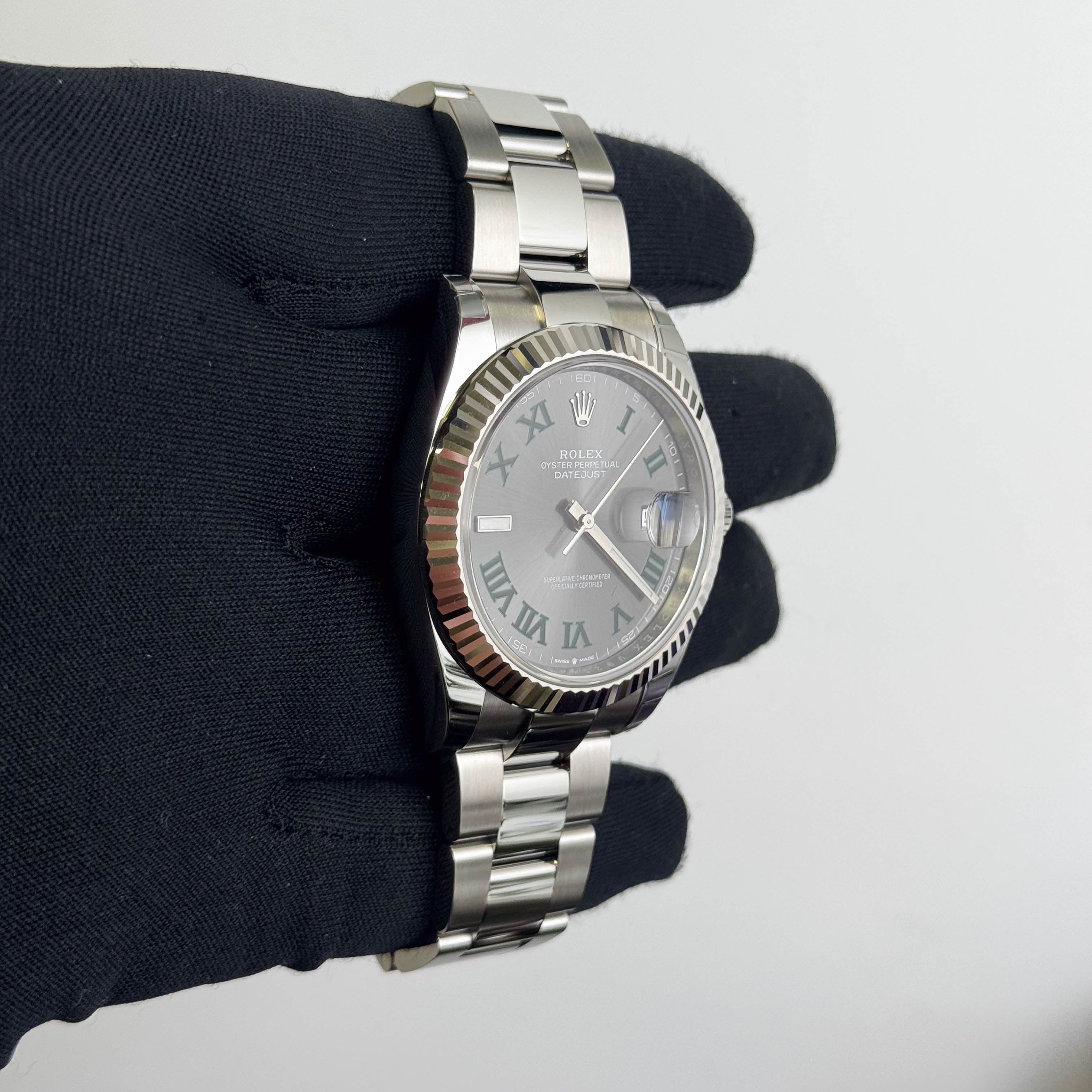 Rolex Datejust 41mm Wimbledon Dial Watch Ref# 126334 - Happy Jewelers Fine Jewelry Lifetime Warranty