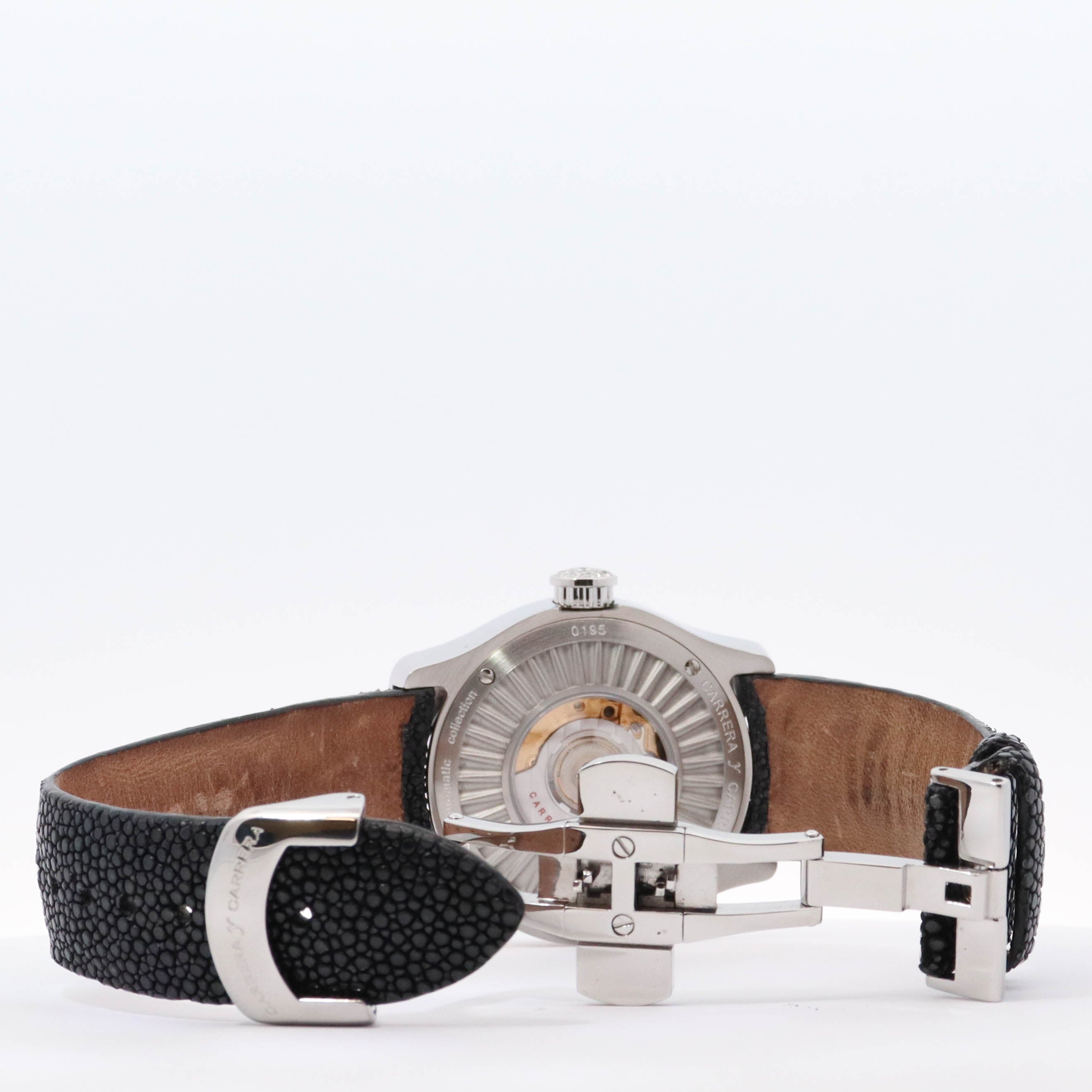 Carrera y Carrera Pearl Peacock Avalon Stainless Steel 41mm MOP Pave Diamond Dial Watch - Happy Jewelers Fine Jewelry Lifetime Warranty