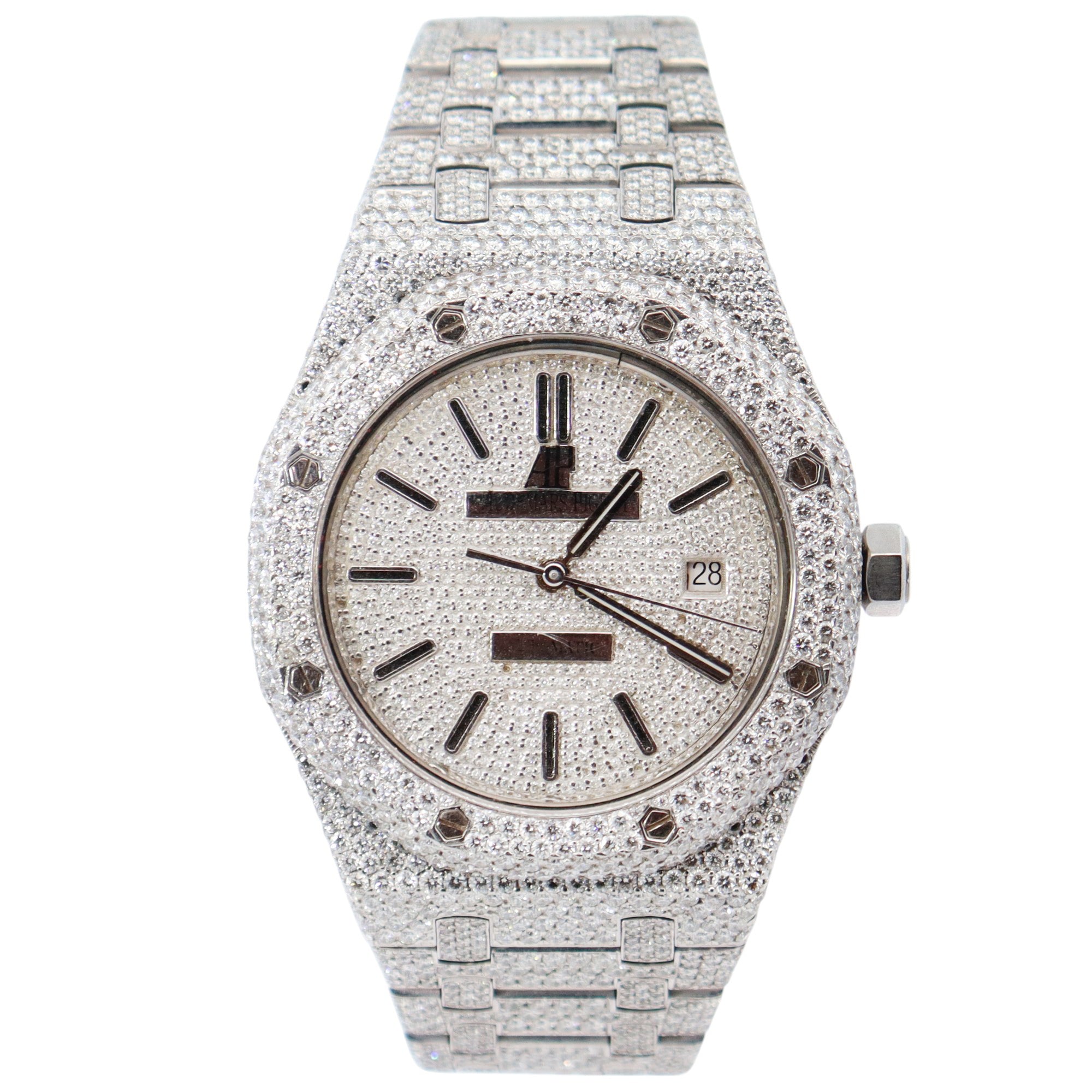 Audemars Piguet Royal Oak 41mm Pave Dial Watch Ref# 15400ST - Happy Jewelers Fine Jewelry Lifetime Warranty