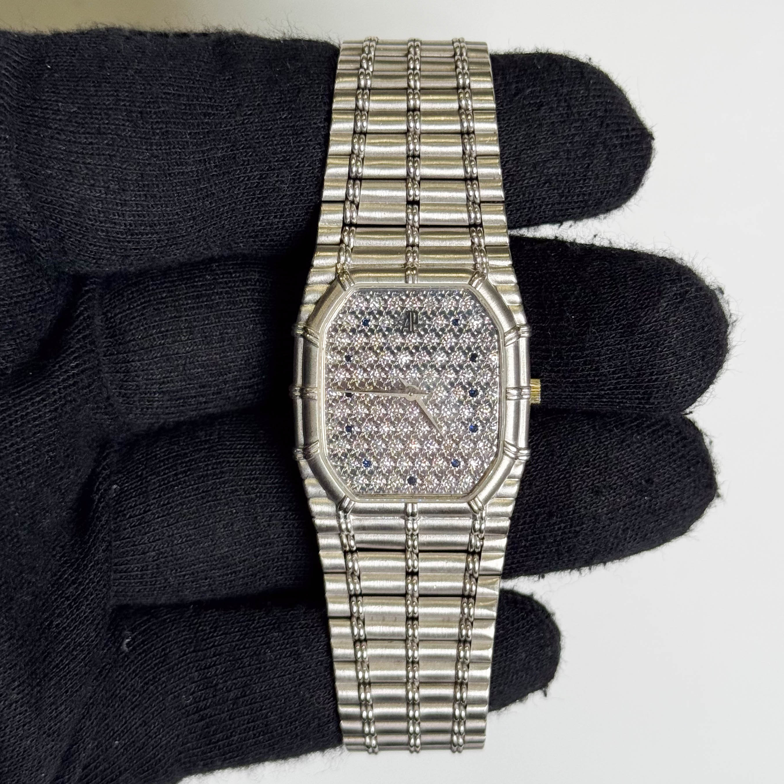 Audemars Piguet Bamboo 27mm x 32mm Factory Pave Dial Watch - Happy Jewelers Fine Jewelry Lifetime Warranty