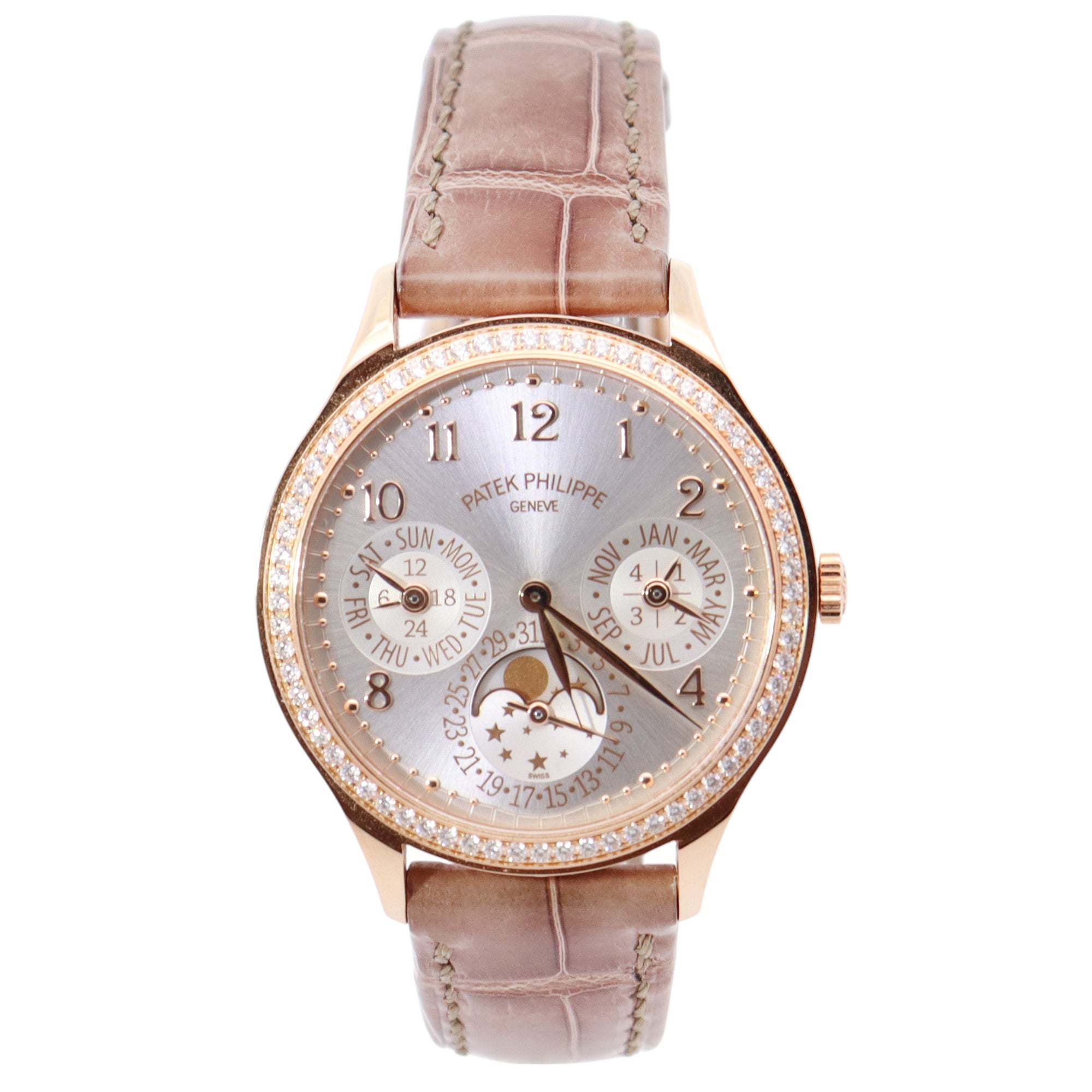 Patek Philippe Perpetual Calendar 35mm Silver Dial Watch Ref# 7140R-001 - Happy Jewelers Fine Jewelry Lifetime Warranty