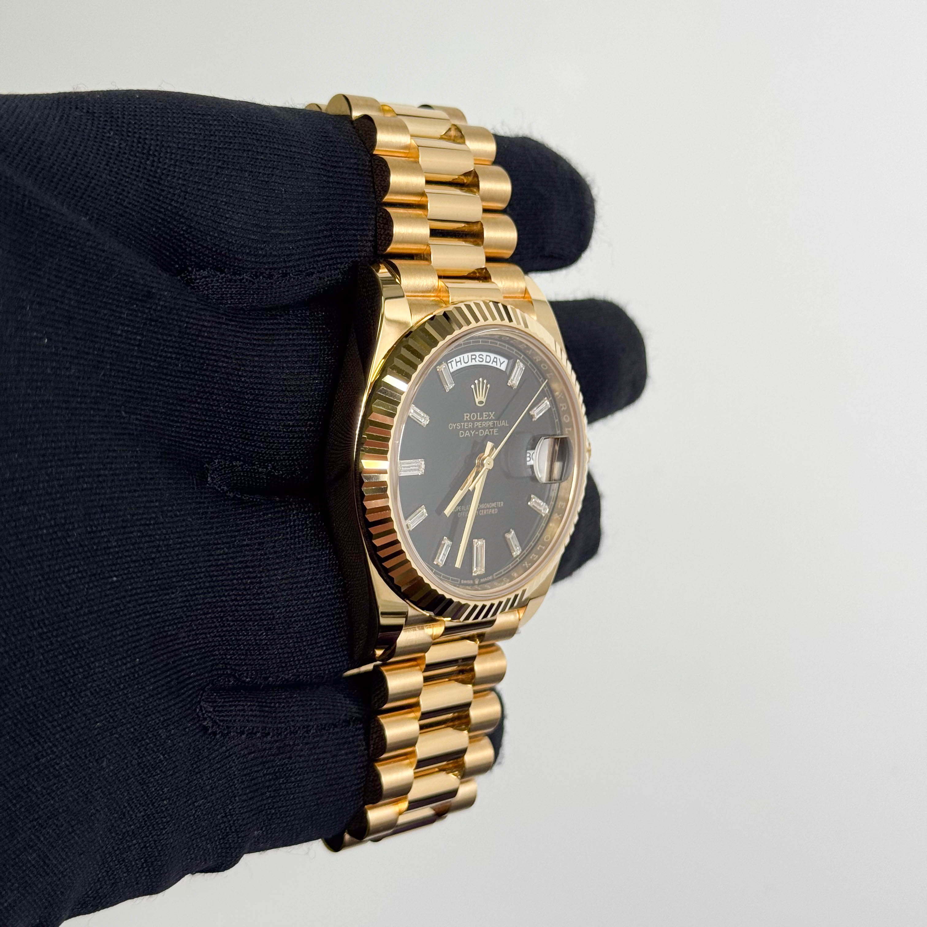 Rolex Day-Date 40mm Black Dial Watch Ref# 228238 - Happy Jewelers Fine Jewelry Lifetime Warranty