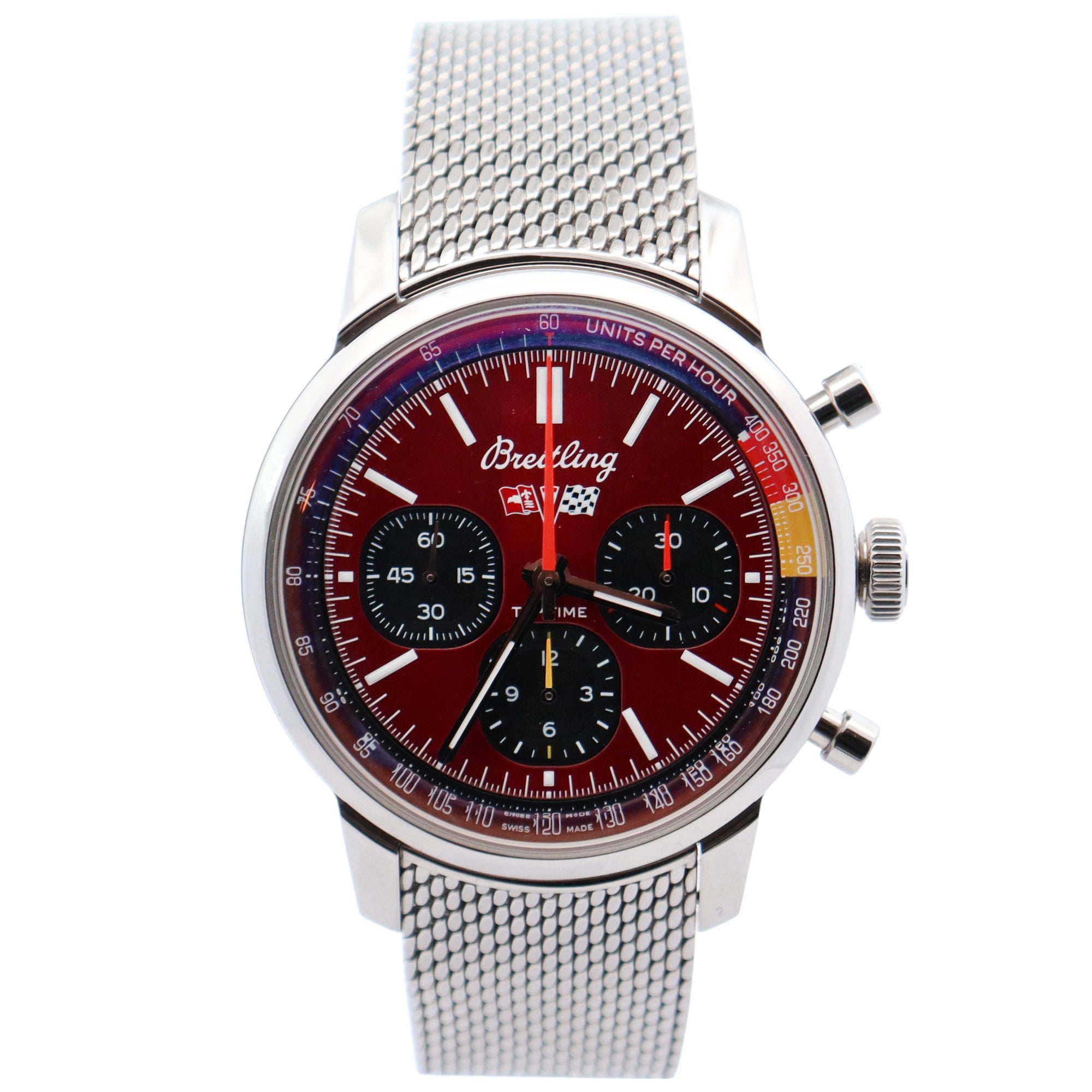 Breitling Top Time 41mm Red Dial Watch Ref# AB01761A1K1A1 - Happy Jewelers Fine Jewelry Lifetime Warranty