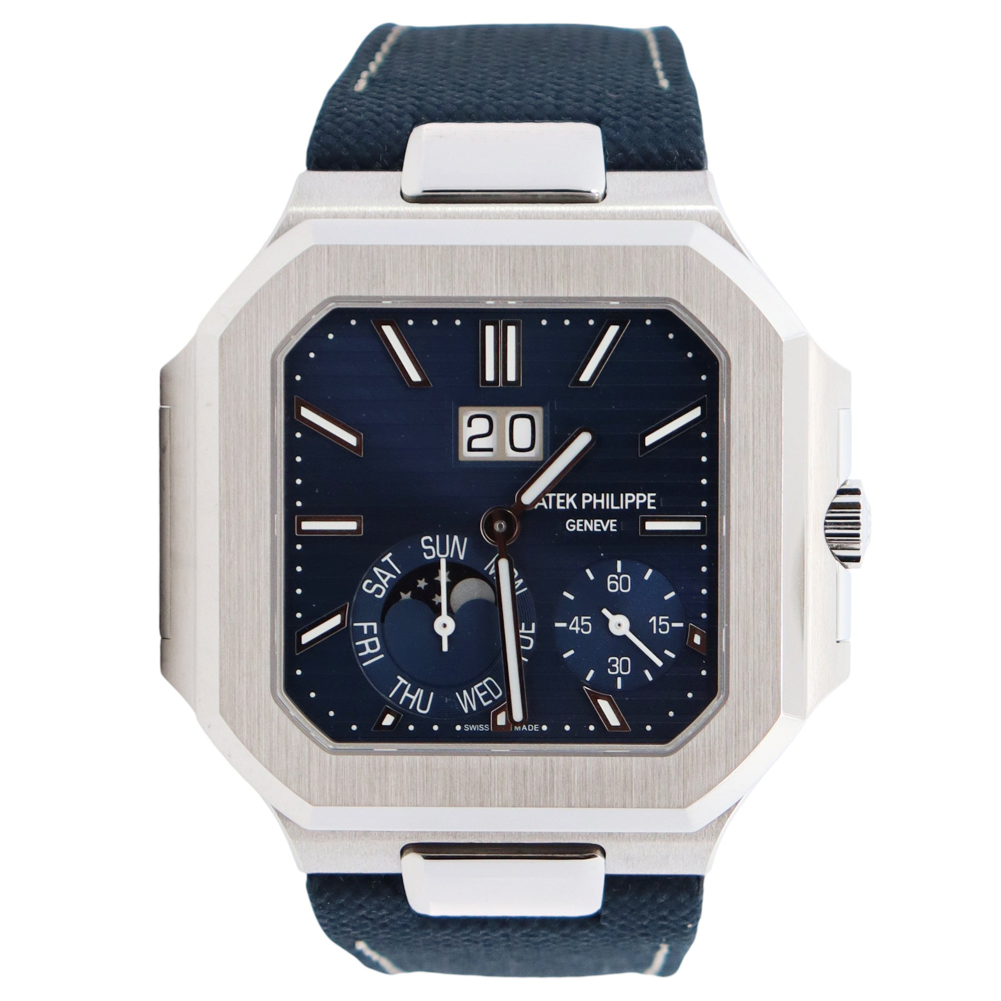 Patek Philippe Cubitus 45mm Blue Stick Dial Watch Ref# 5822P-001 - Happy Jewelers Fine Jewelry Lifetime Warranty