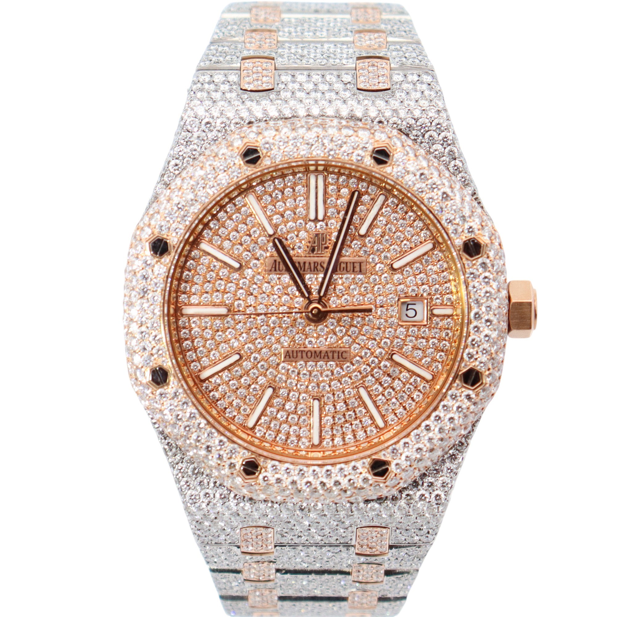 Audemars Piguet Royal Oak 41mm Pave Dial Watch Ref# 15400SR.OO.1220SR.01 - Happy Jewelers Fine Jewelry Lifetime Warranty