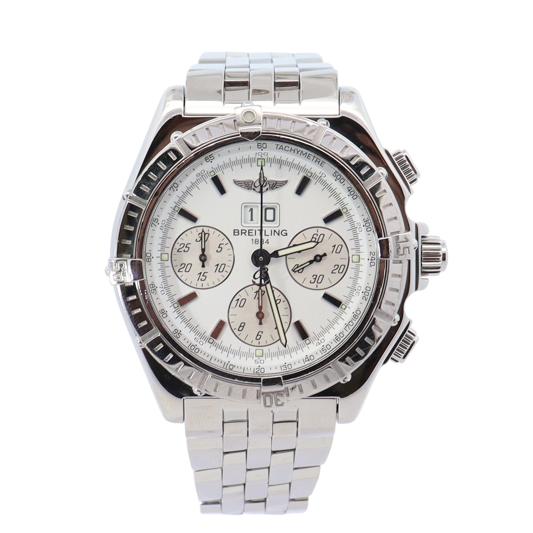 Breitling Crosswind 44mm White Dial Watch Ref# A44355 - Happy Jewelers Fine Jewelry Lifetime Warranty