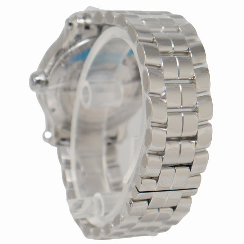BRAND NEW! Chopard Ladies Happy Sport Stainless Steel Silver Guilloche Dial Watch Reference #278559-3002 - Happy Jewelers Fine Jewelry Lifetime Warranty
