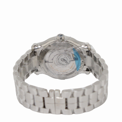 BRAND NEW! Chopard Ladies Happy Sport Stainless Steel Silver Guilloche Dial Watch Reference #278559-3002 - Happy Jewelers Fine Jewelry Lifetime Warranty
