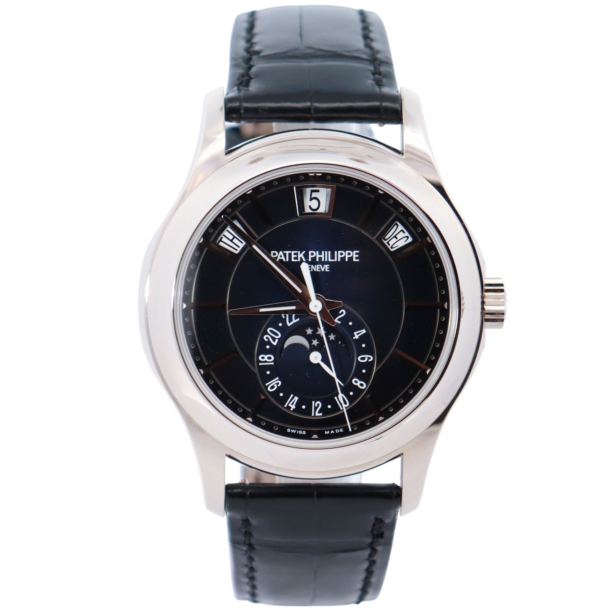 Patek Philippe Annual Calendar 40mm Blue Dial Watch Ref# 5205G-013 - Happy Jewelers Fine Jewelry Lifetime Warranty