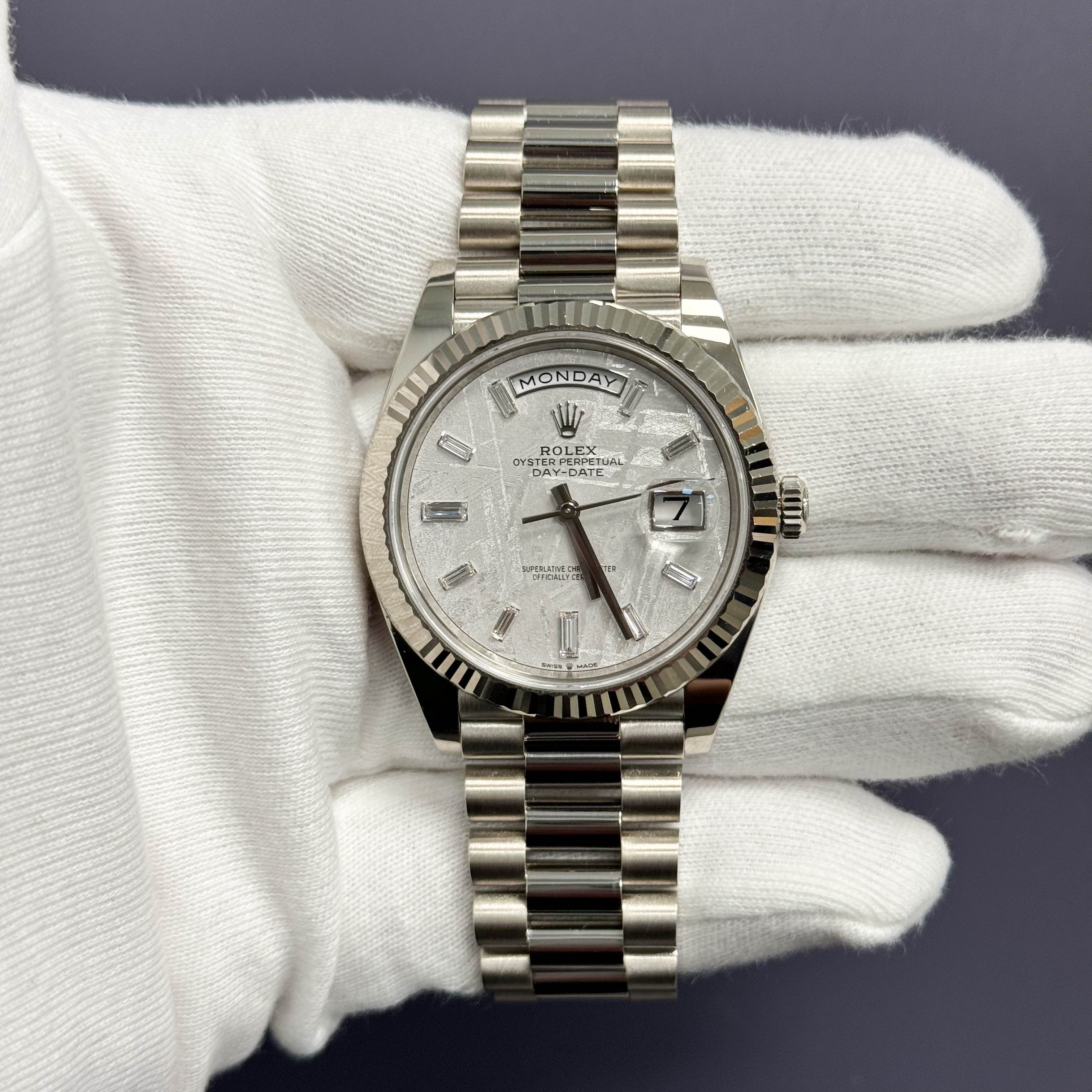 Rolex Day-Date 40mm Meteorite Dial Watch Ref# 228239 - Happy Jewelers Fine Jewelry Lifetime Warranty