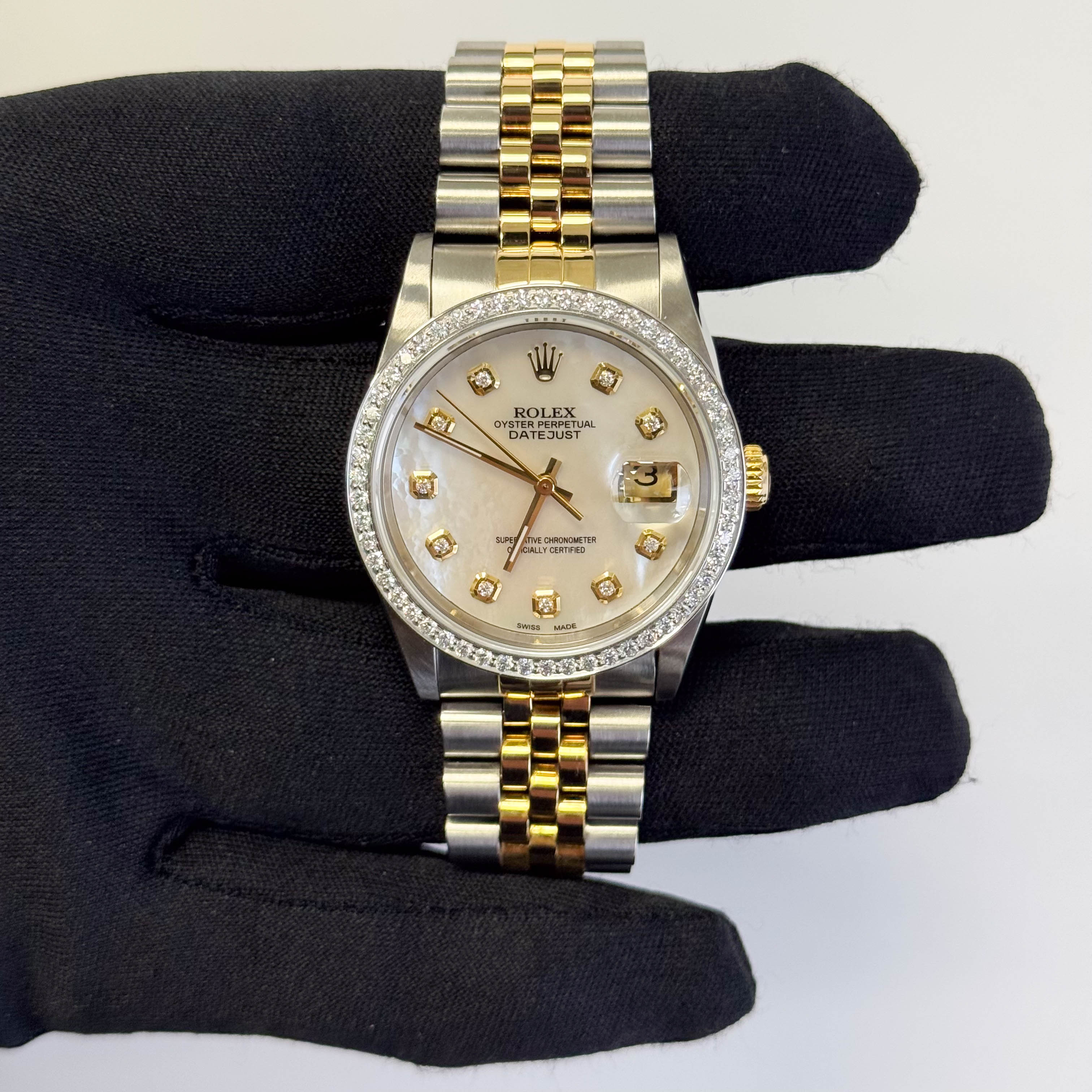 Rolex Datejust 36mm MOP Dial Watch Ref# 16233 - Happy Jewelers Fine Jewelry Lifetime Warranty