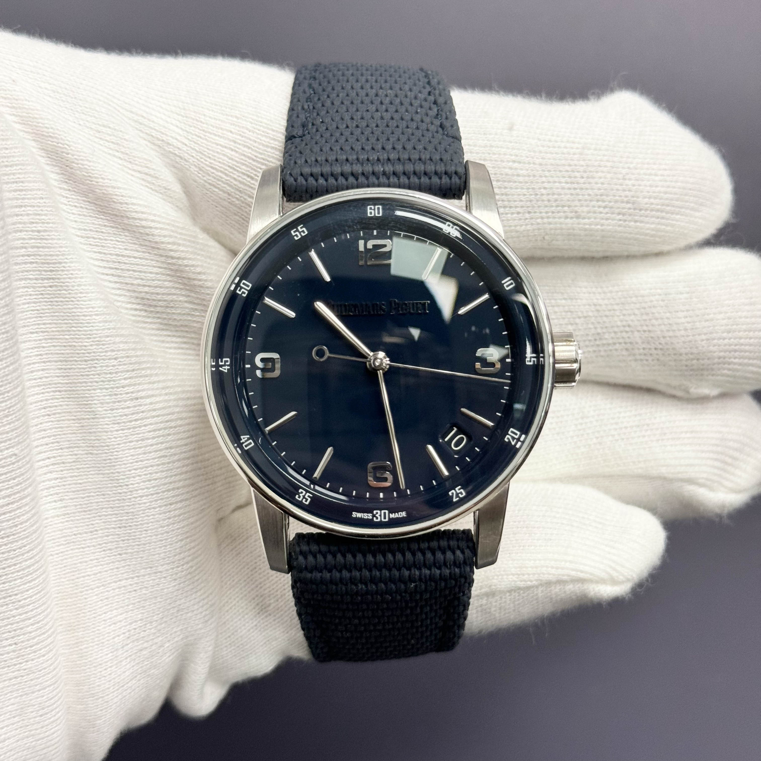 Audemars Piguet Code 11.59 41mm Blue Dial Watch Reference# 15210BC.OO.A321CR.01 - Happy Jewelers Fine Jewelry Lifetime Warranty