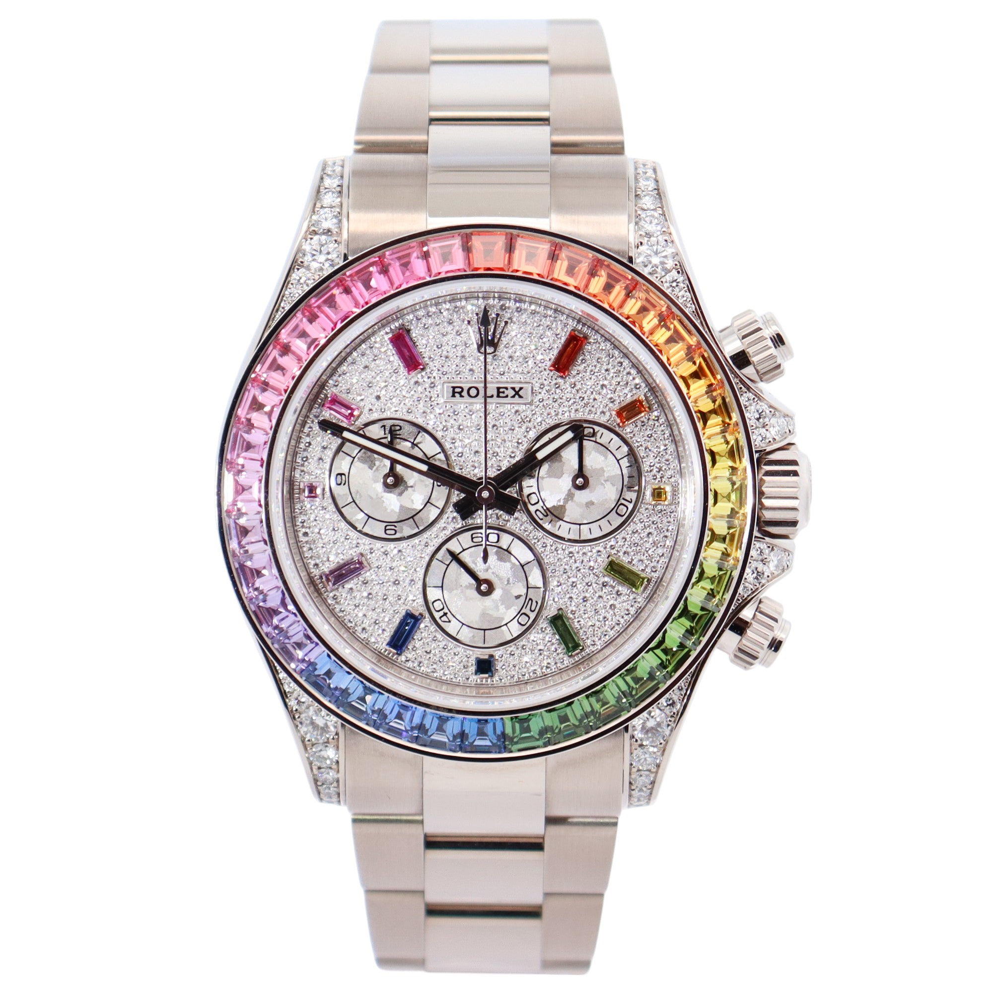 Rolex Daytona 40mm Pave Dial Watch Ref# 116599RBOW - Happy Jewelers Fine Jewelry Lifetime Warranty