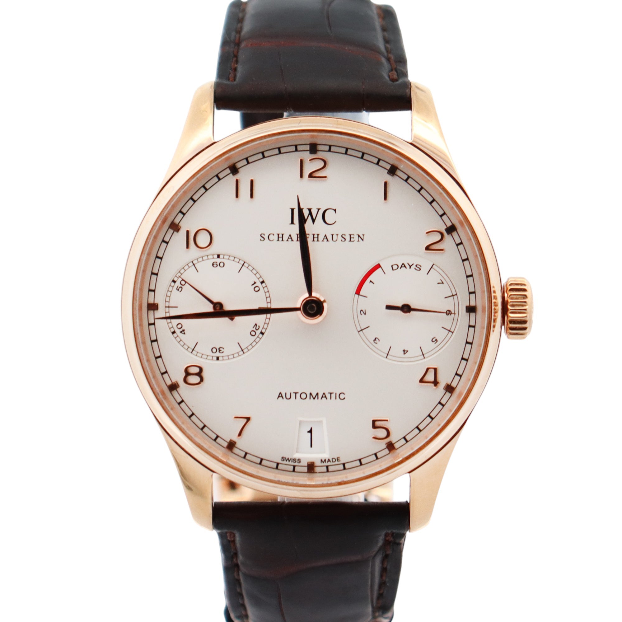IWC Portuguese 42mm White Dial Watch Ref# IW500101 - Happy Jewelers Fine Jewelry Lifetime Warranty