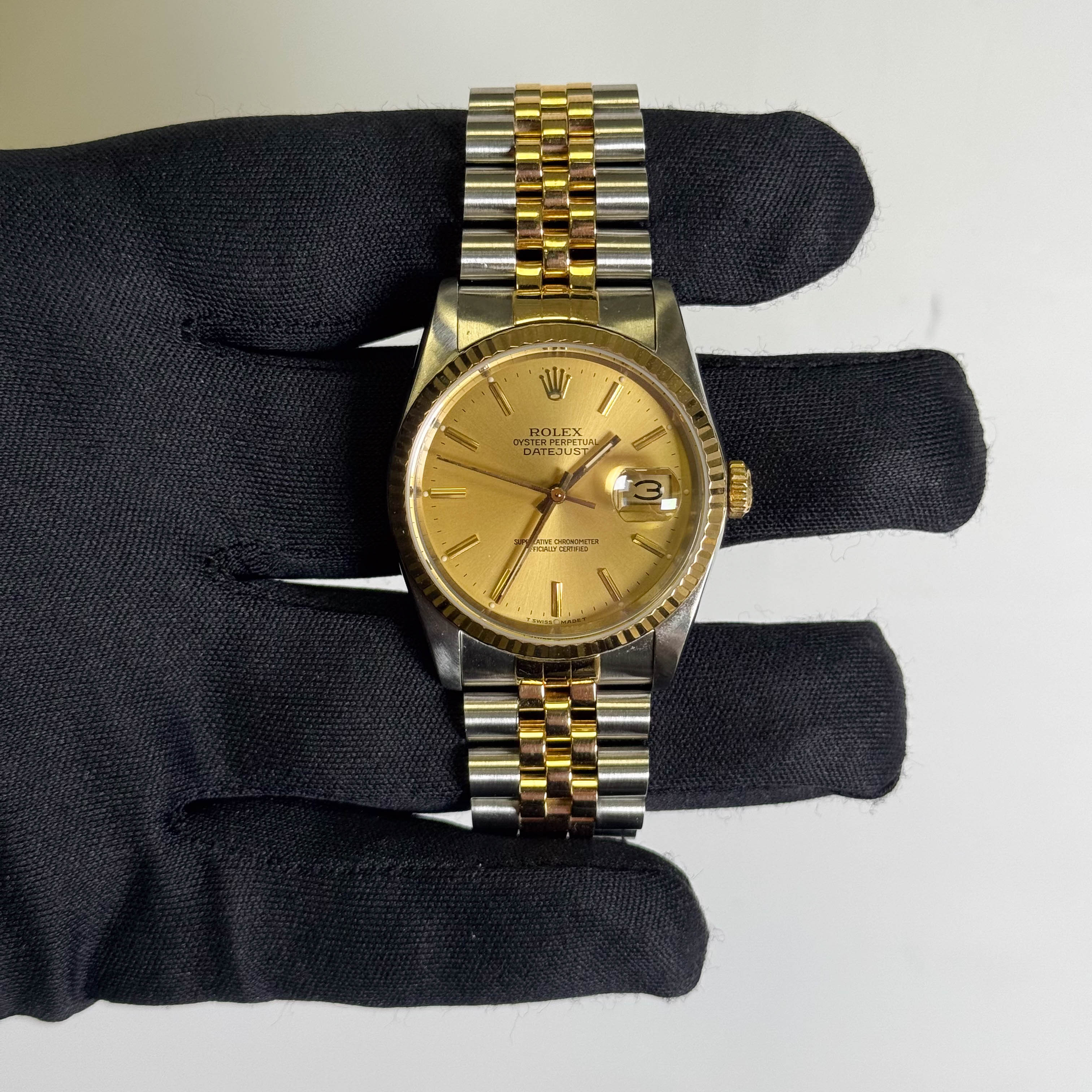 Rolex Datejust 36mm Champagne Dial Watch Ref# 16233