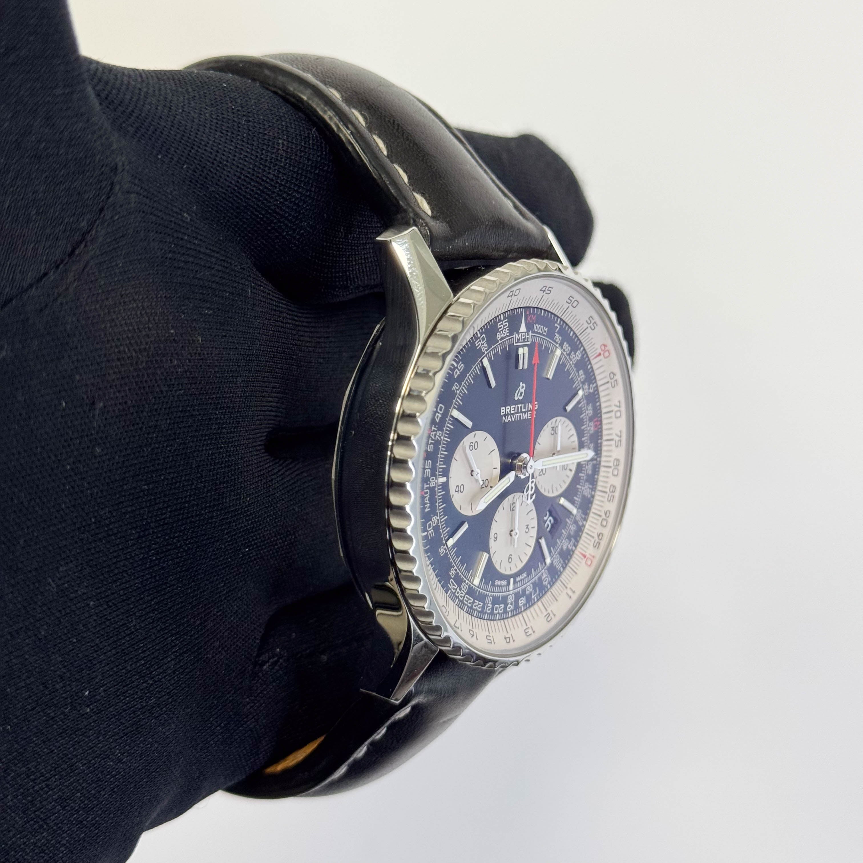 Breitling Navitimer 46mm Black Dial Watch Ref# AB0127 - Happy Jewelers Fine Jewelry Lifetime Warranty