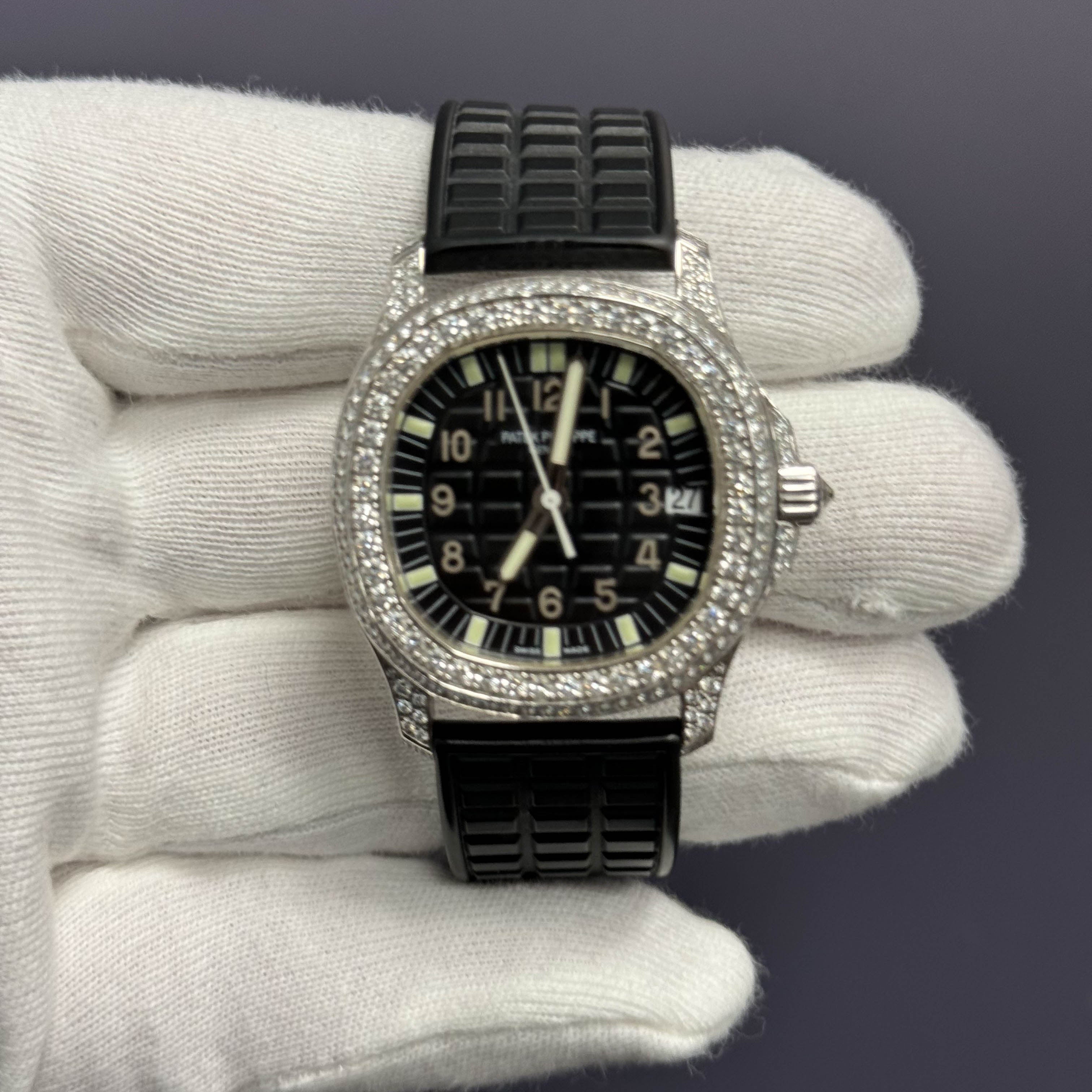 Patek Phlippe Aquanaut Luce 35.2mm Black Dial Ref# 5069G-001 - Happy Jewelers Fine Jewelry Lifetime Warranty