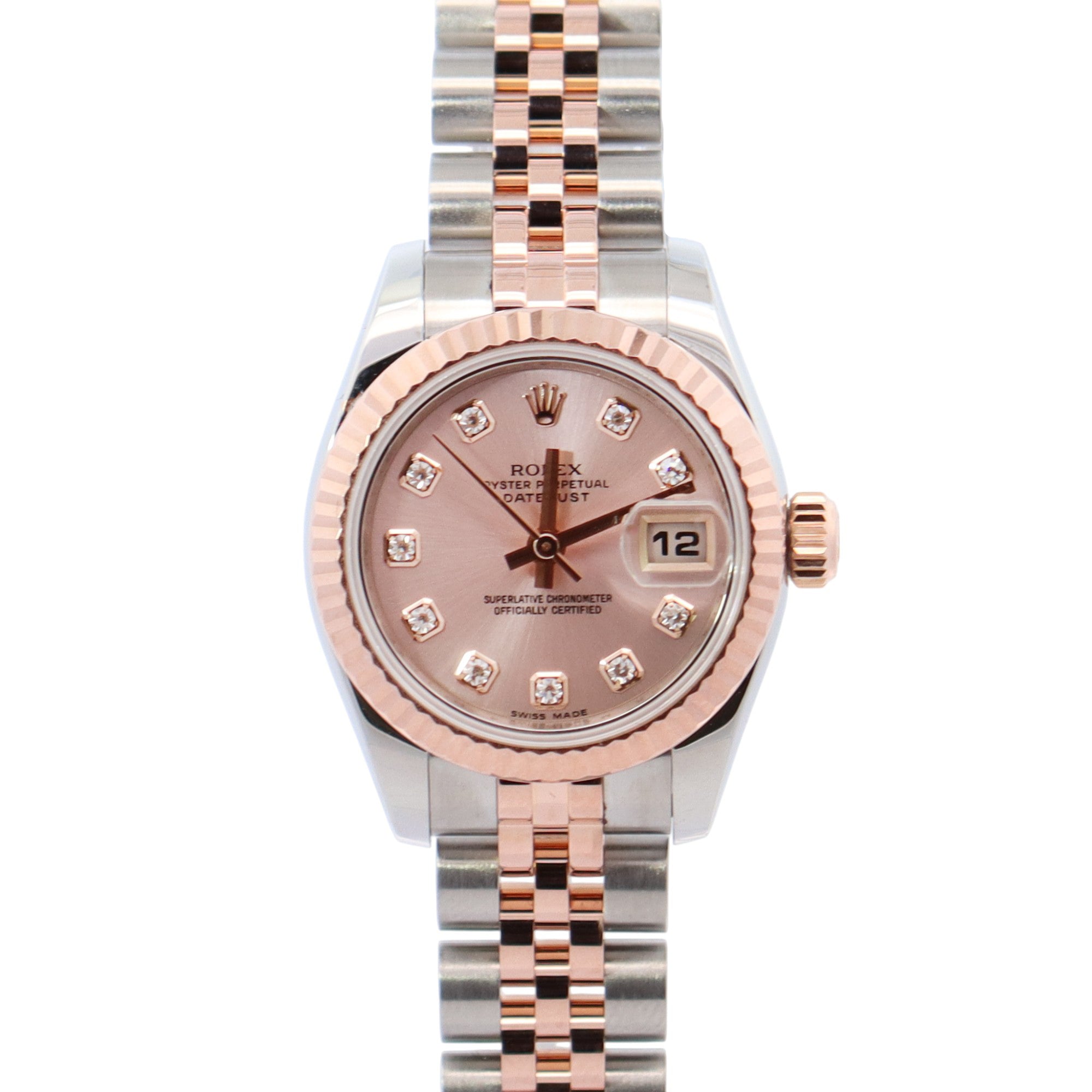 Rolex Datejust 26mm Pink Dial Watch Ref# 179171 - Happy Jewelers Fine Jewelry Lifetime Warranty