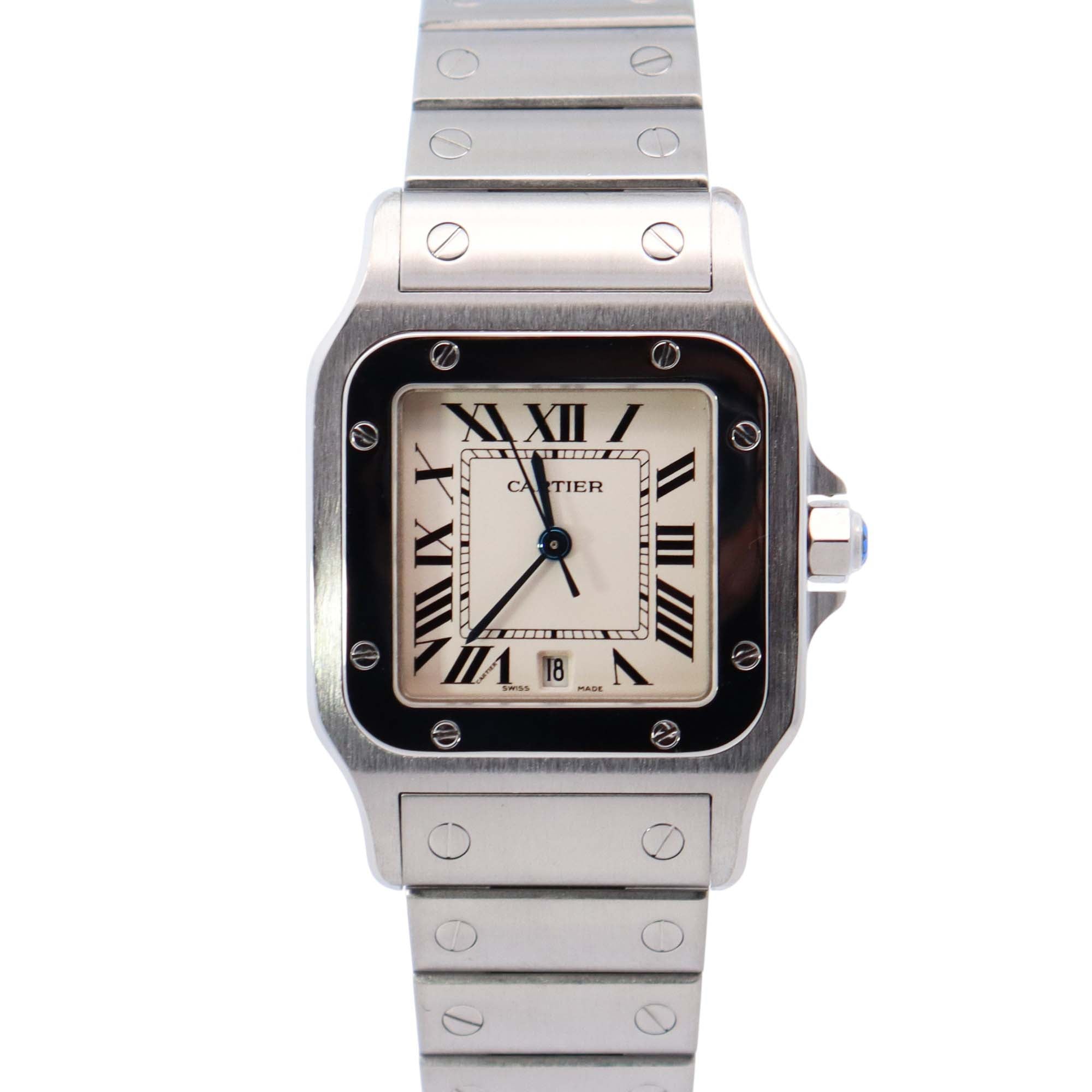Cartier Santos 29mm White Dial Watch Ref# W20060D6 - Happy Jewelers Fine Jewelry Lifetime Warranty