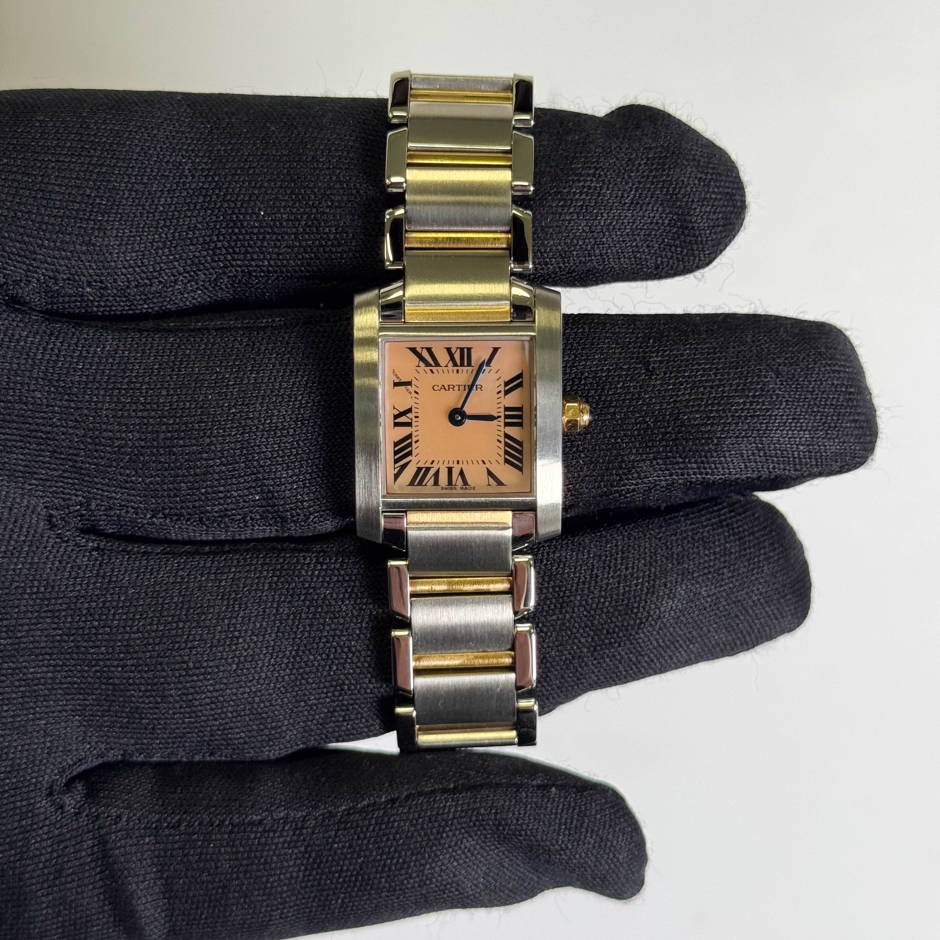 Cartier Tank 20mm Pink Dial Watch Ref# W51027Q4