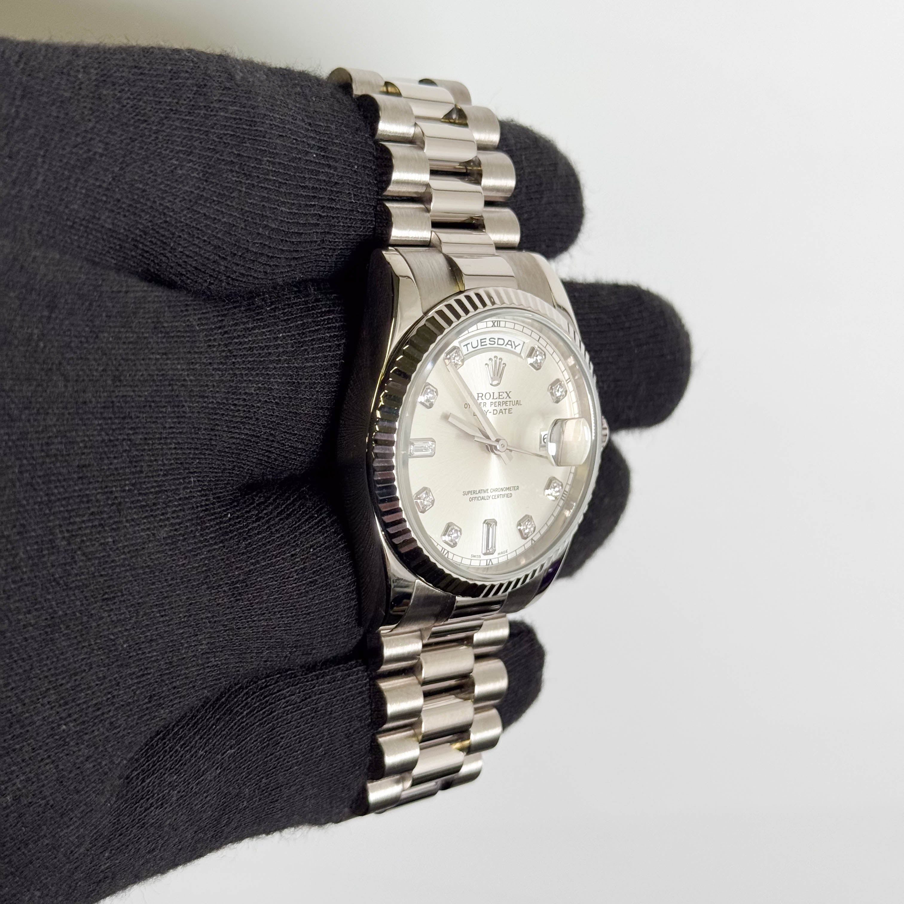 Rolex Day-Date 36mm Silver Dial Watch Ref# 118239