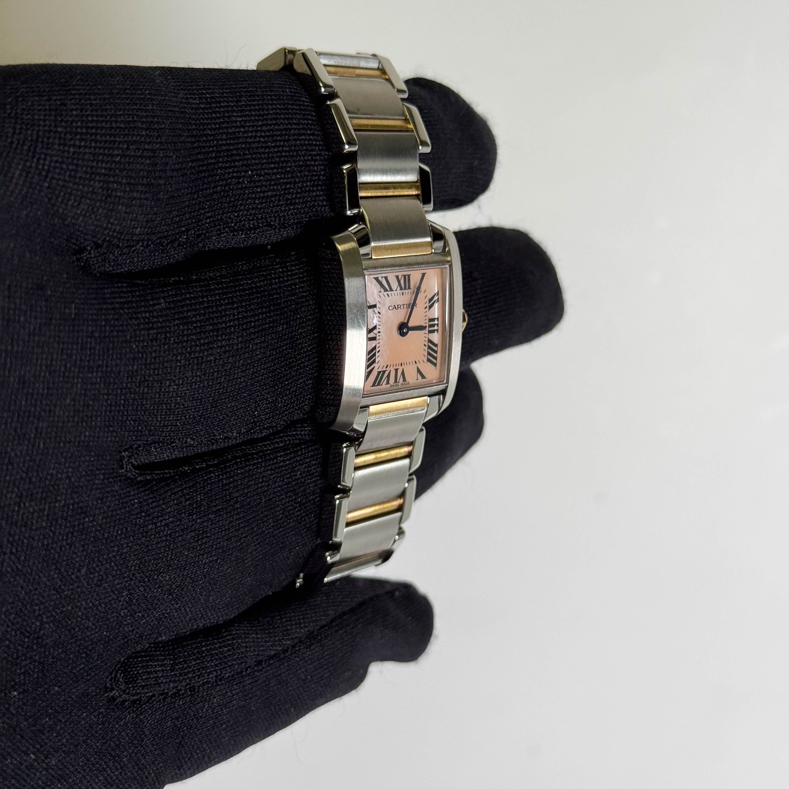 Cartier Tank 20mm Pink Dial Watch Ref# W51027Q4