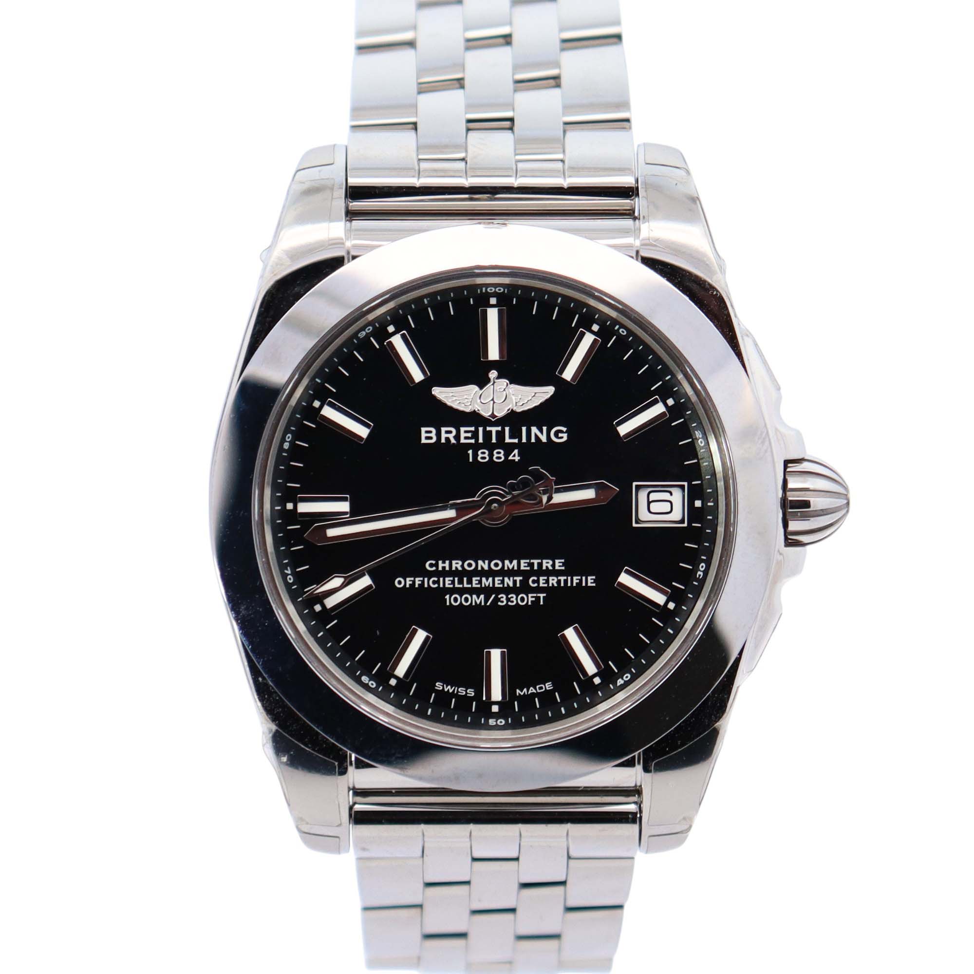 BREITLINGクォーツ ブラックダイヤル 時計 Breitling Galactic 36mm Black Dial Watch Ref# W74330 – Happy Jewelers