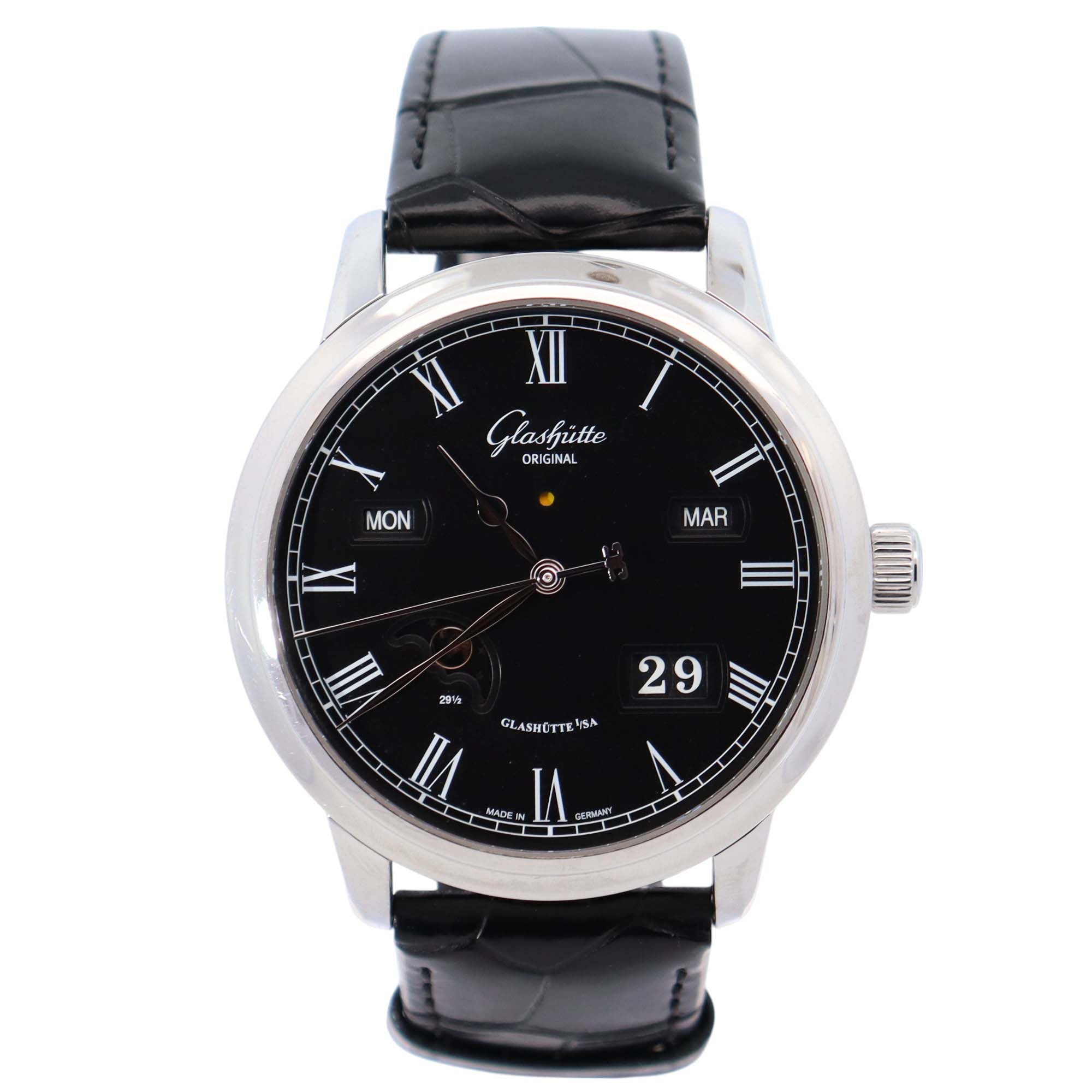 Glashutte Senator 42mm Black Dial Watch Ref# 100-02-25-12 - Happy Jewelers Fine Jewelry Lifetime Warranty