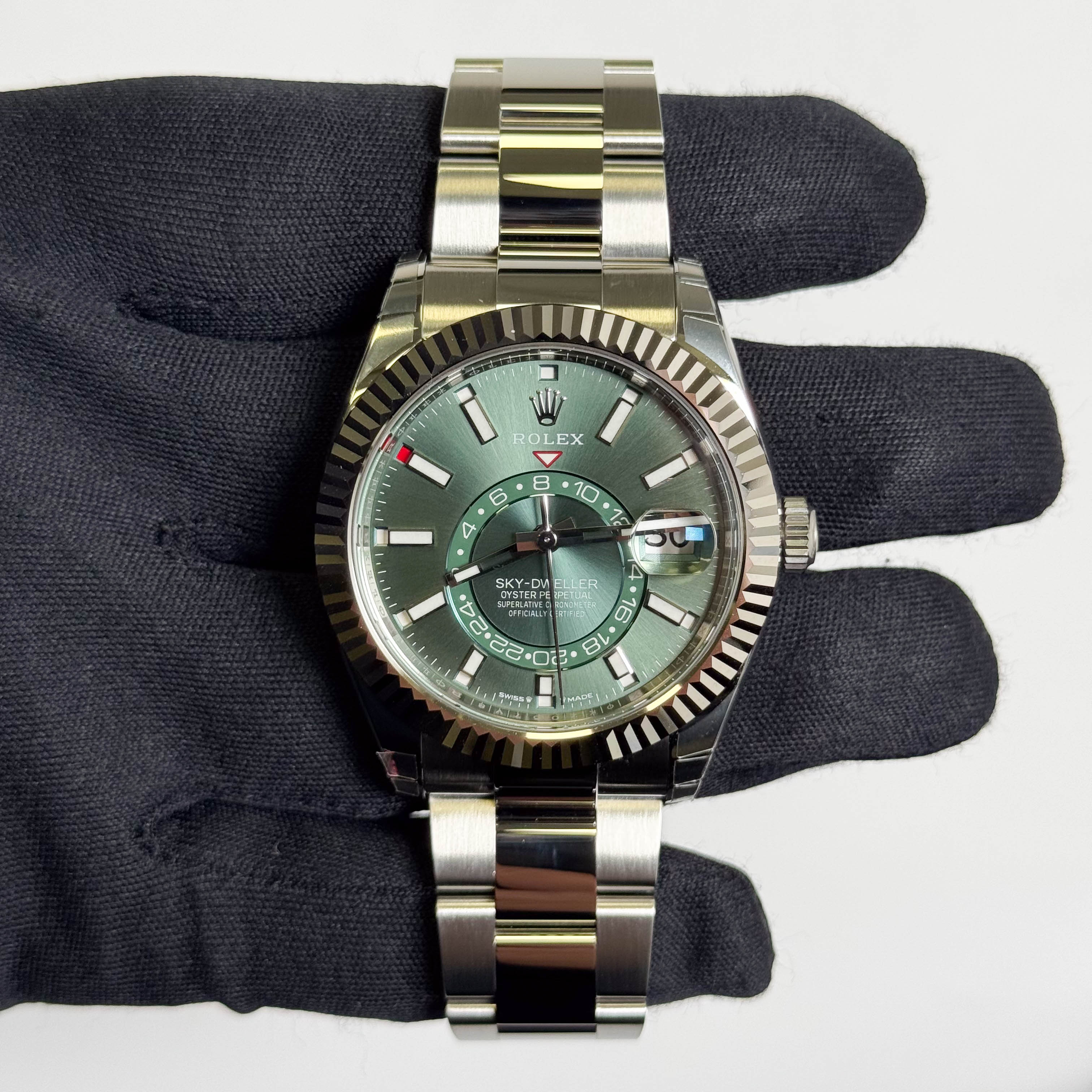 Rolex Sky-Dweller 42mm Green Dial Watch Ref# 336934 - Happy Jewelers Fine Jewelry Lifetime Warranty