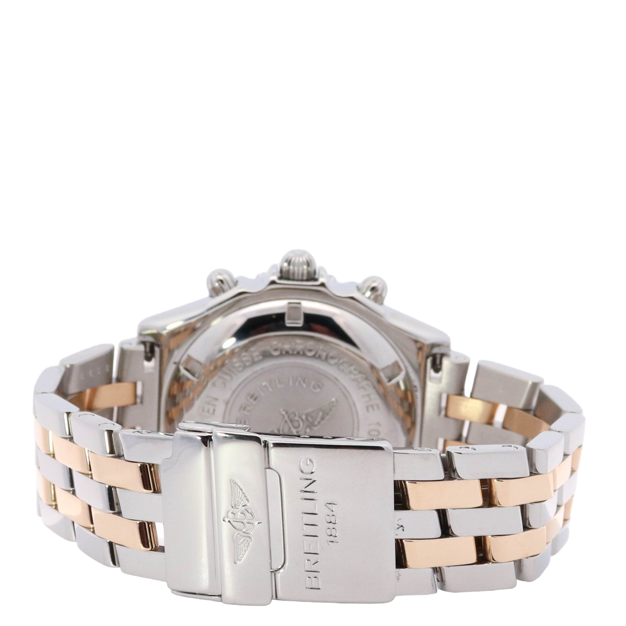 Breitling Crosswind 43mm Yellow Gold & Steel White Chronograph Dial Watch Reference# D13055 - Happy Jewelers Fine Jewelry Lifetime Warranty