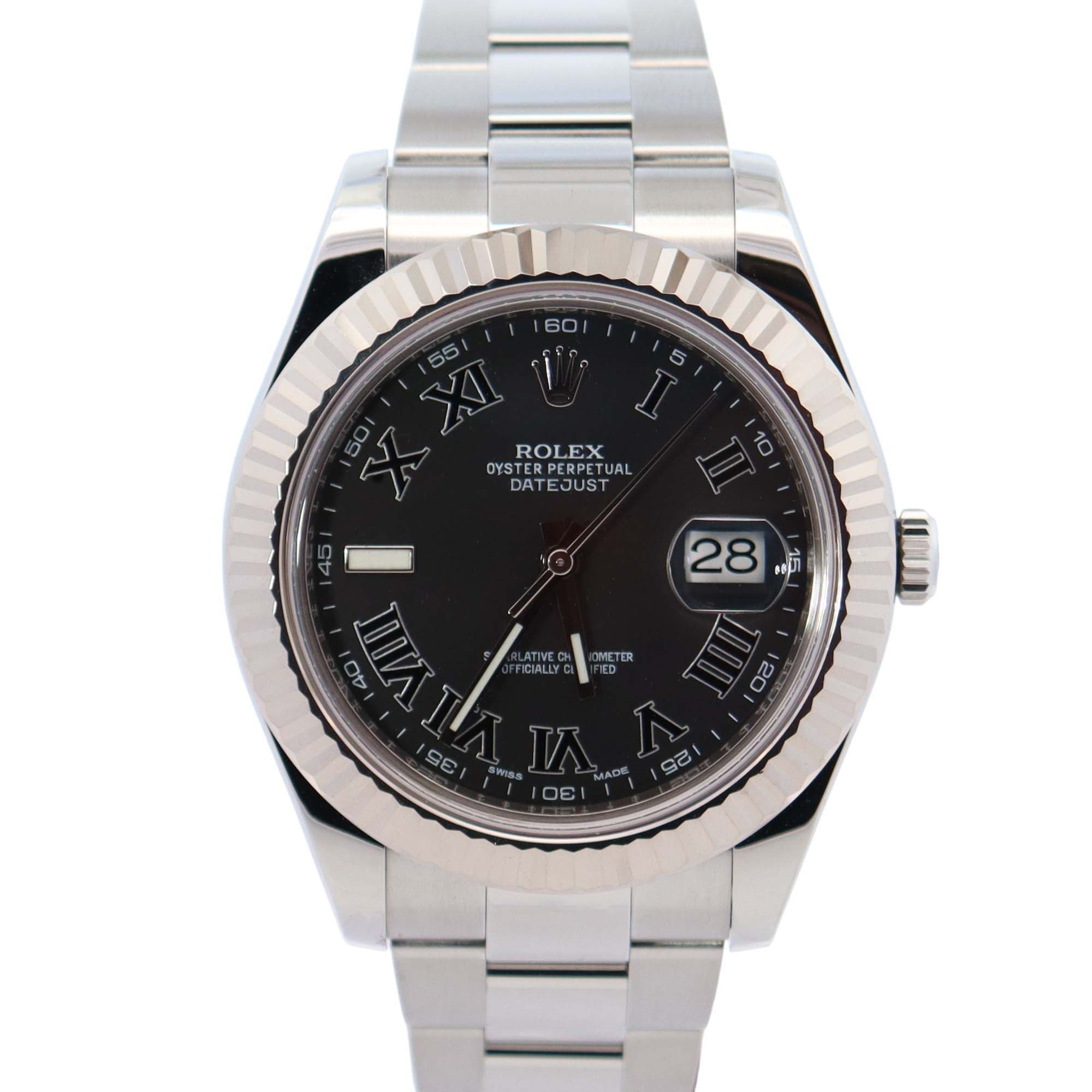 Rolex Datejust 41mm Black Dial Watch Ref# 116334 - Happy Jewelers Fine Jewelry Lifetime Warranty